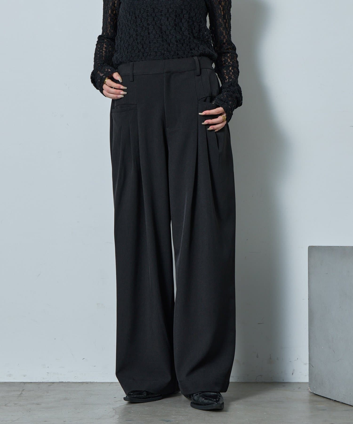 -goocy-(グーシー) 【オケージョン】タックデザインスラックス