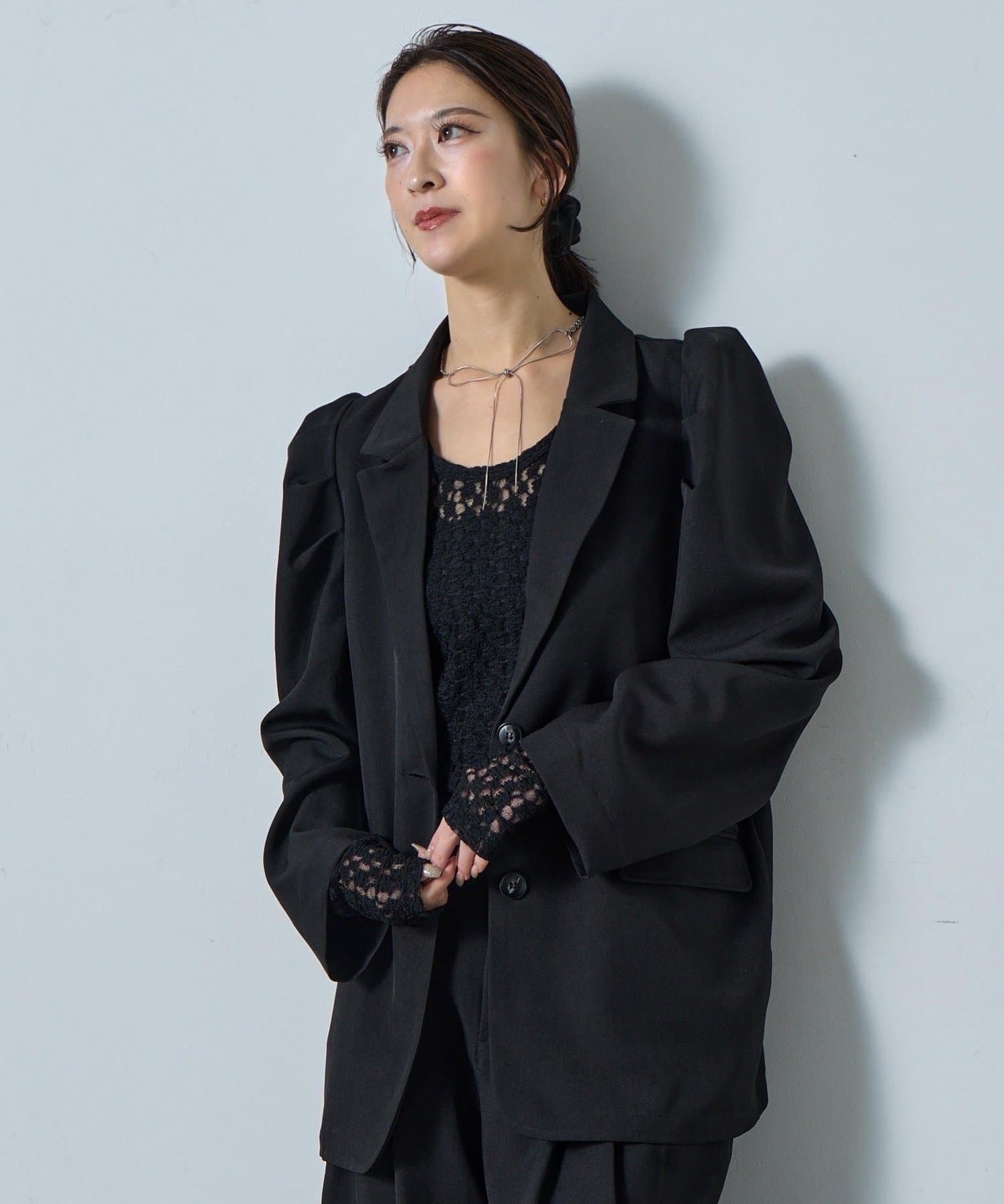 -goocy-(グーシー) 【オケージョン】パフスリーブテーラードジャケット