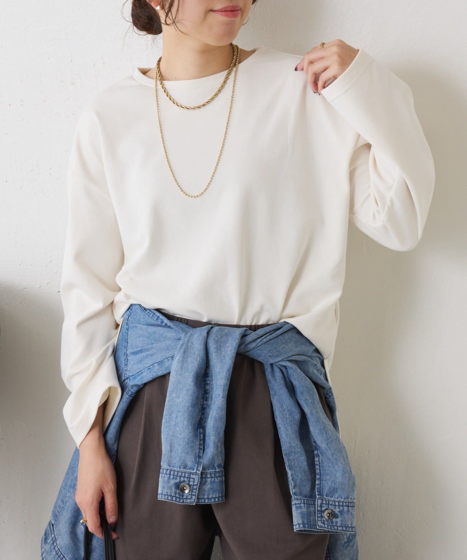 Jena　espace merveilleux(ジェナ　エスパスメルヴェイユ) 裾ラウンドストレッチカットソー