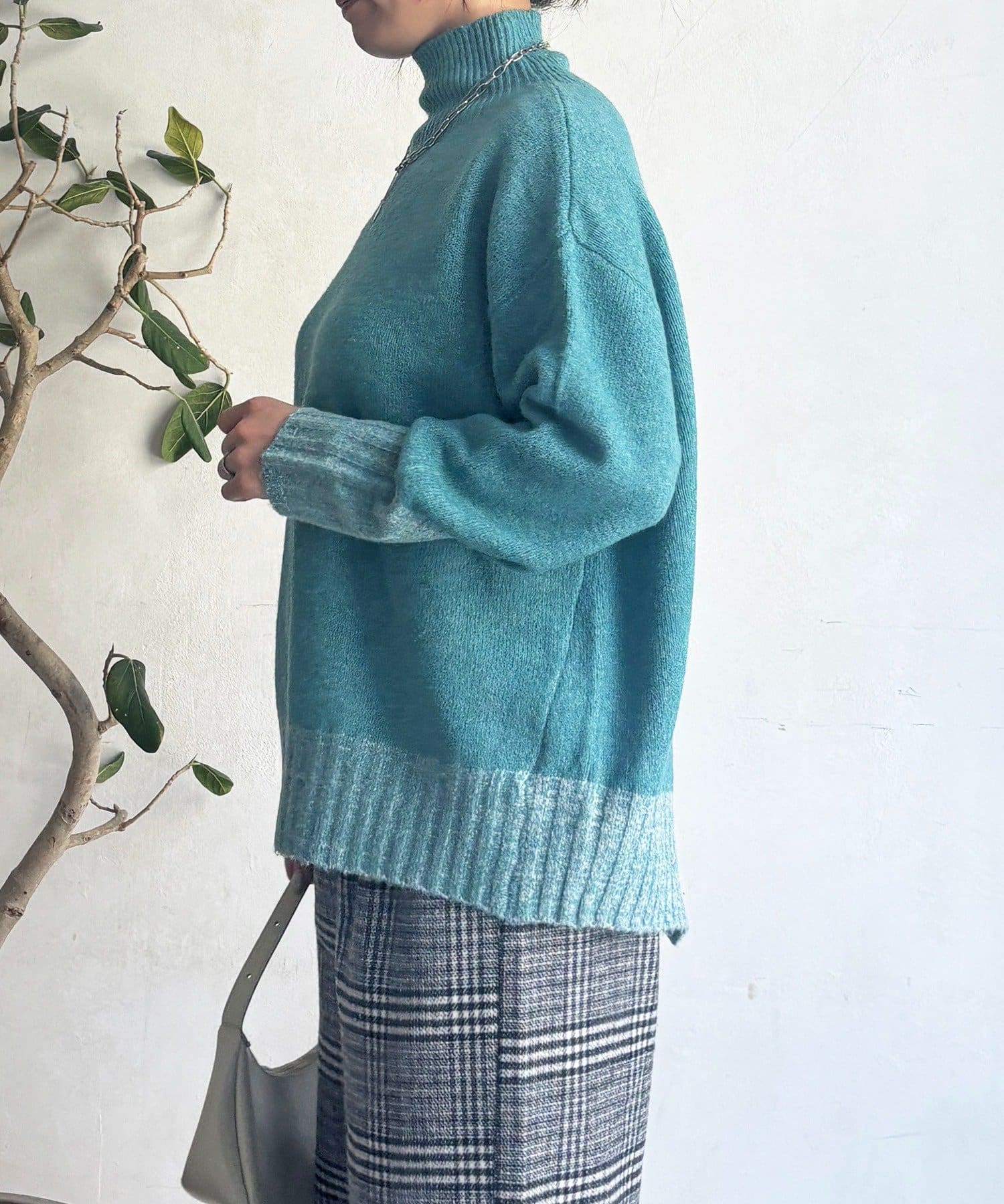 Croisiere(クロジエール) 配色ストレッチニットプルオーバー