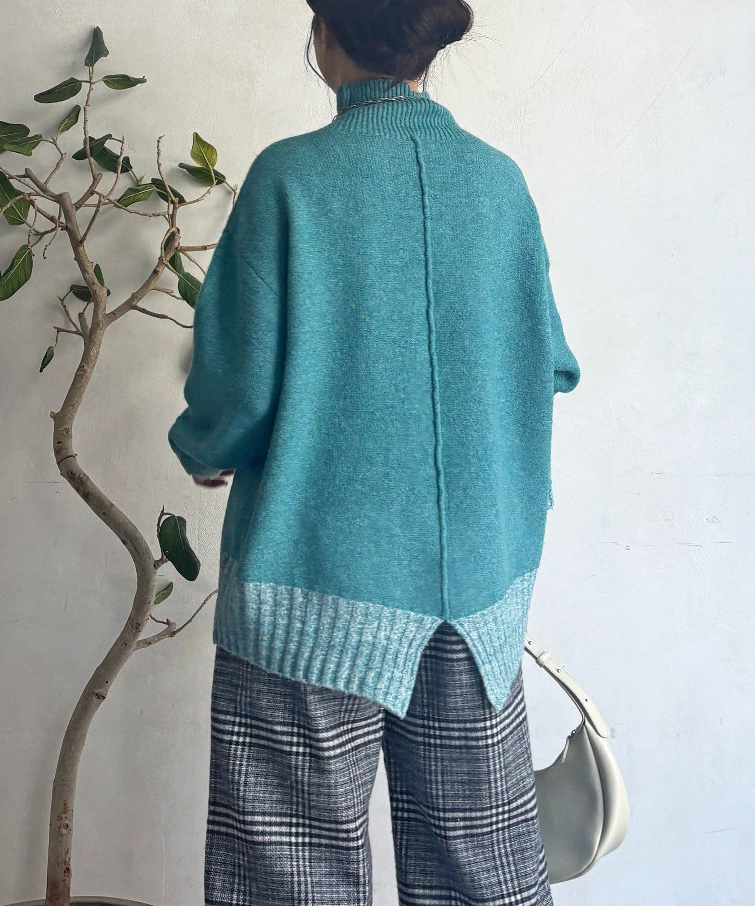 Croisiere(クロジエール) 配色ストレッチニットプルオーバー