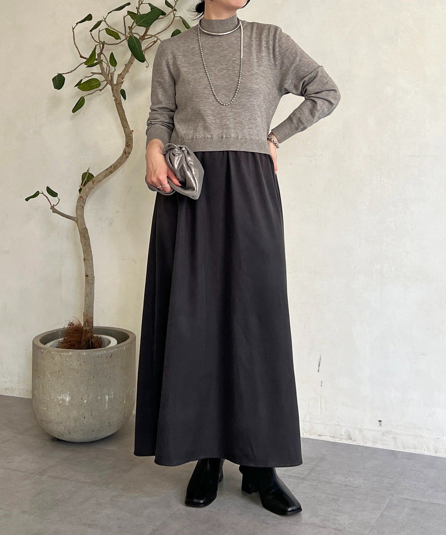 Croisiere(クロジエール) ニットドッキングワンピース