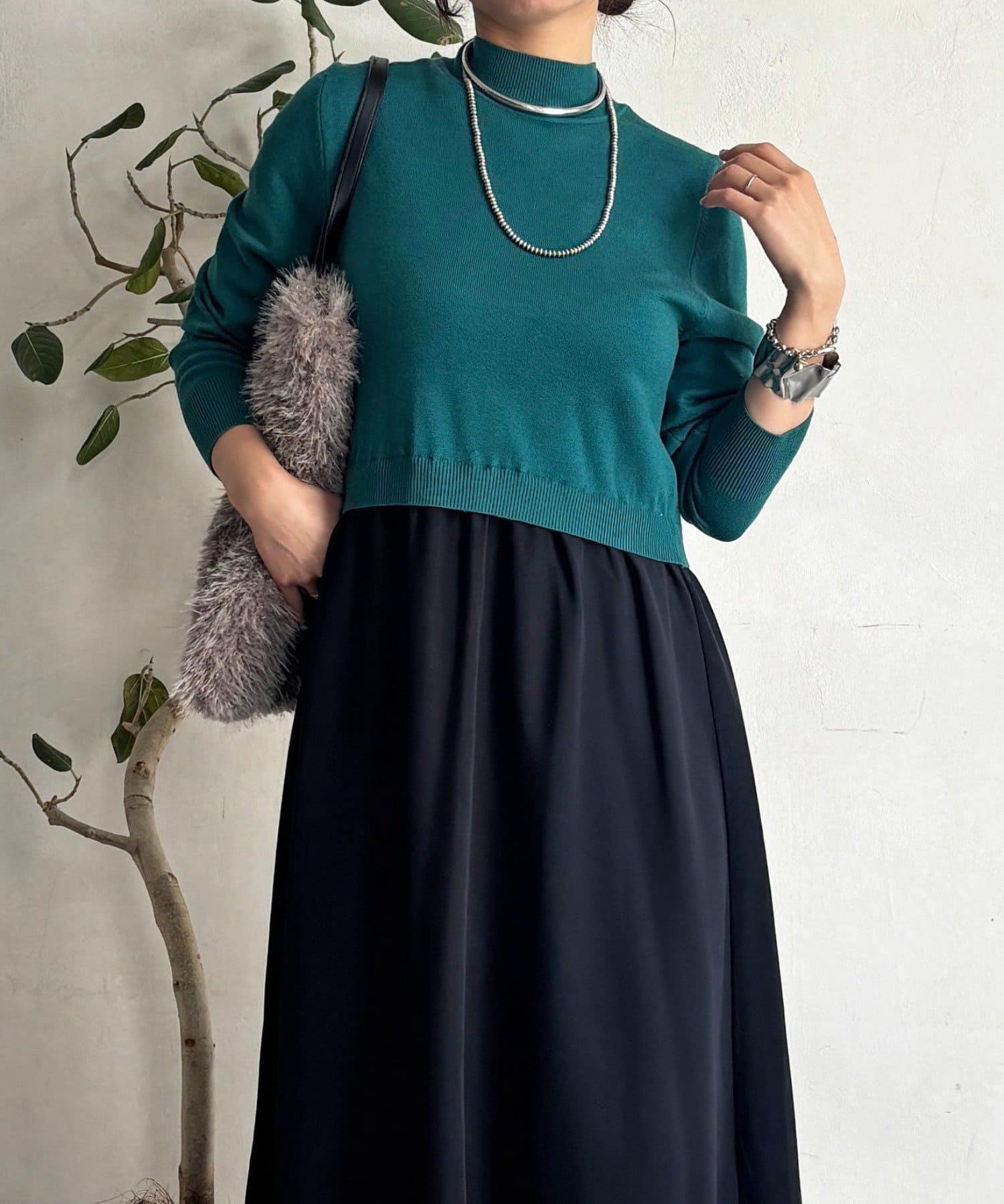 Croisiere(クロジエール) ニットドッキングワンピース