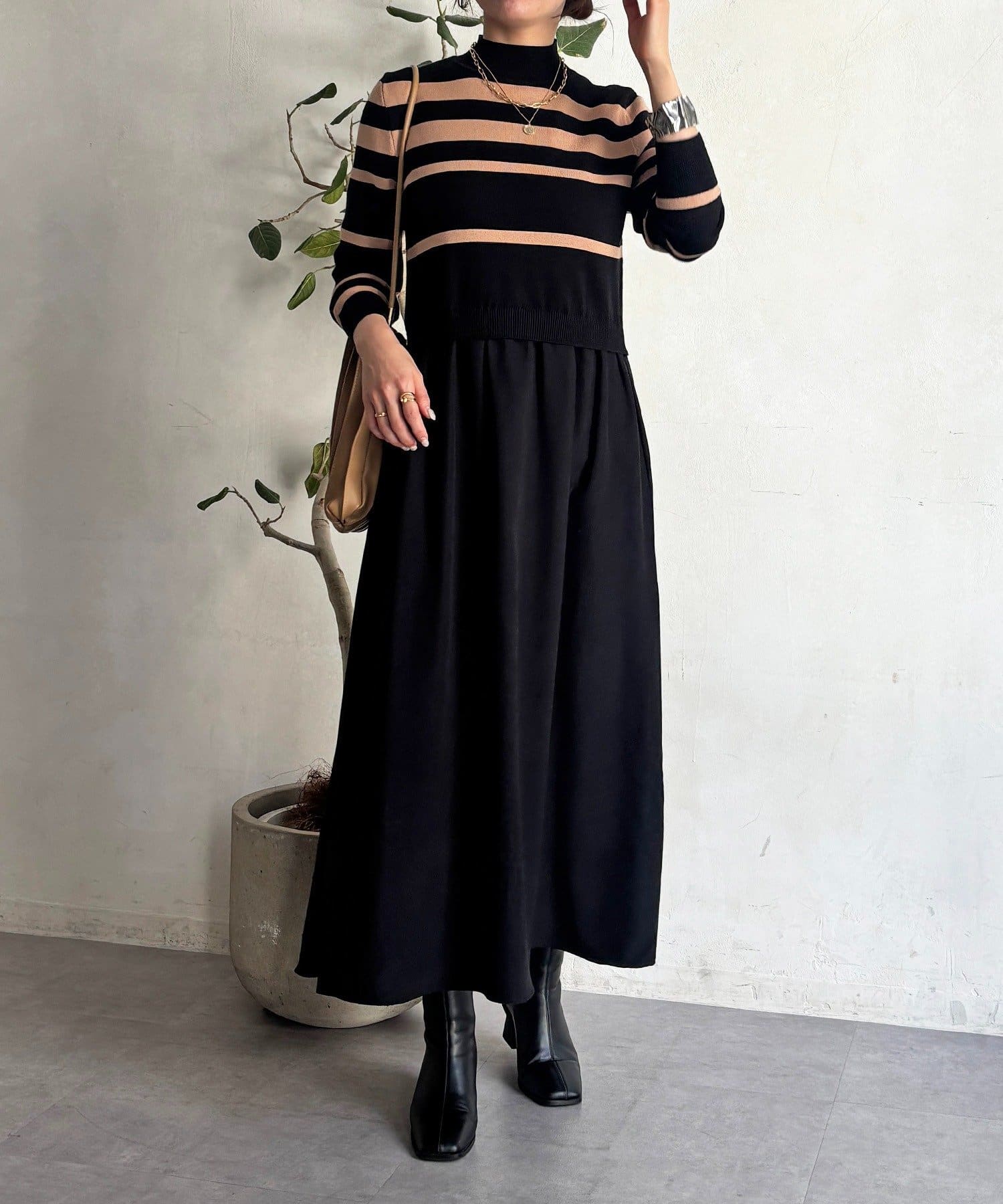 Croisiere(クロジエール) ニットドッキングワンピース