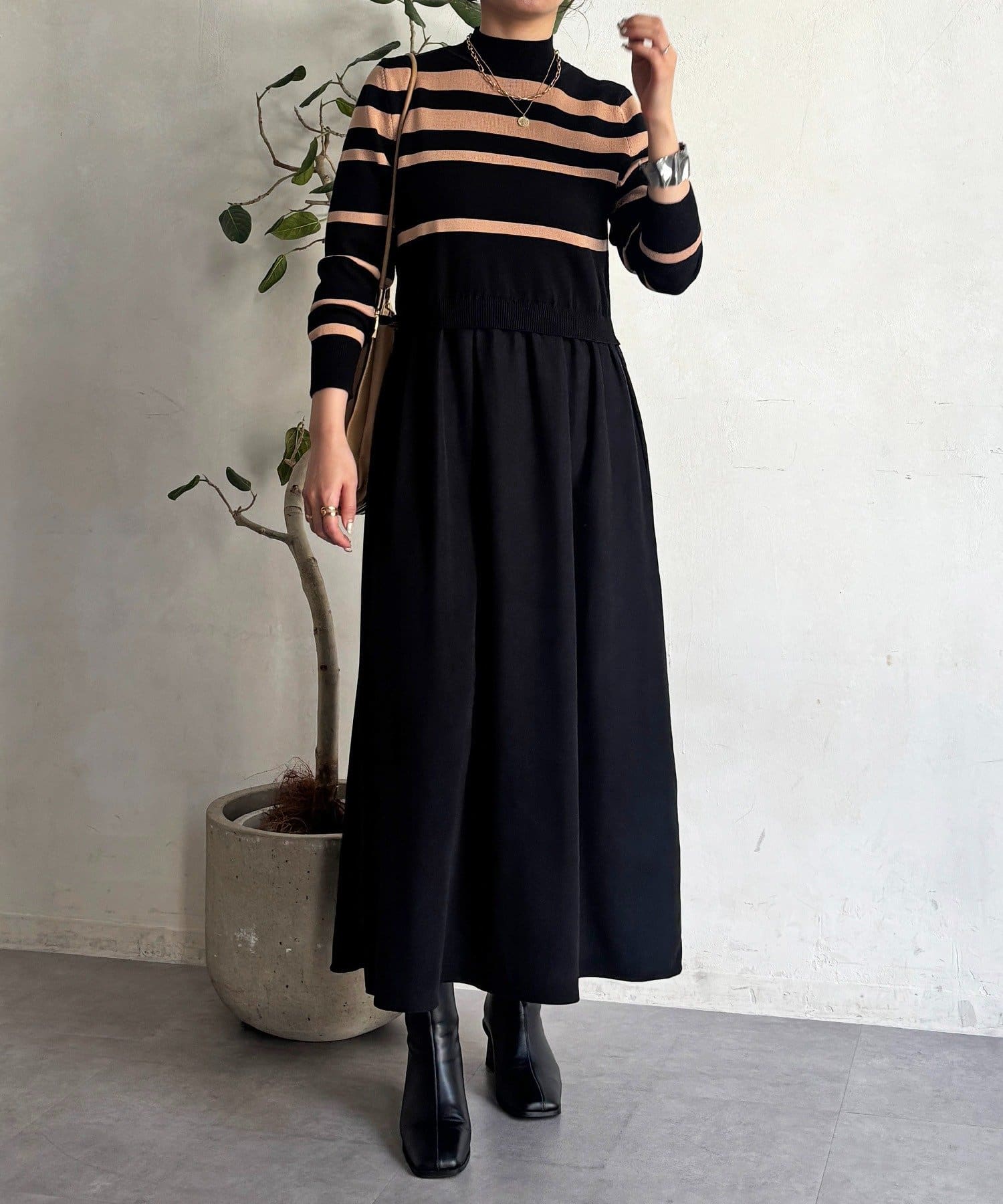 Croisiere(クロジエール) ニットドッキングワンピース