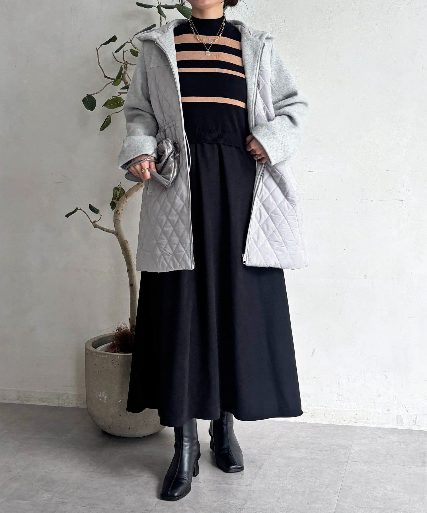 Croisiere(クロジエール) ニットドッキングワンピース