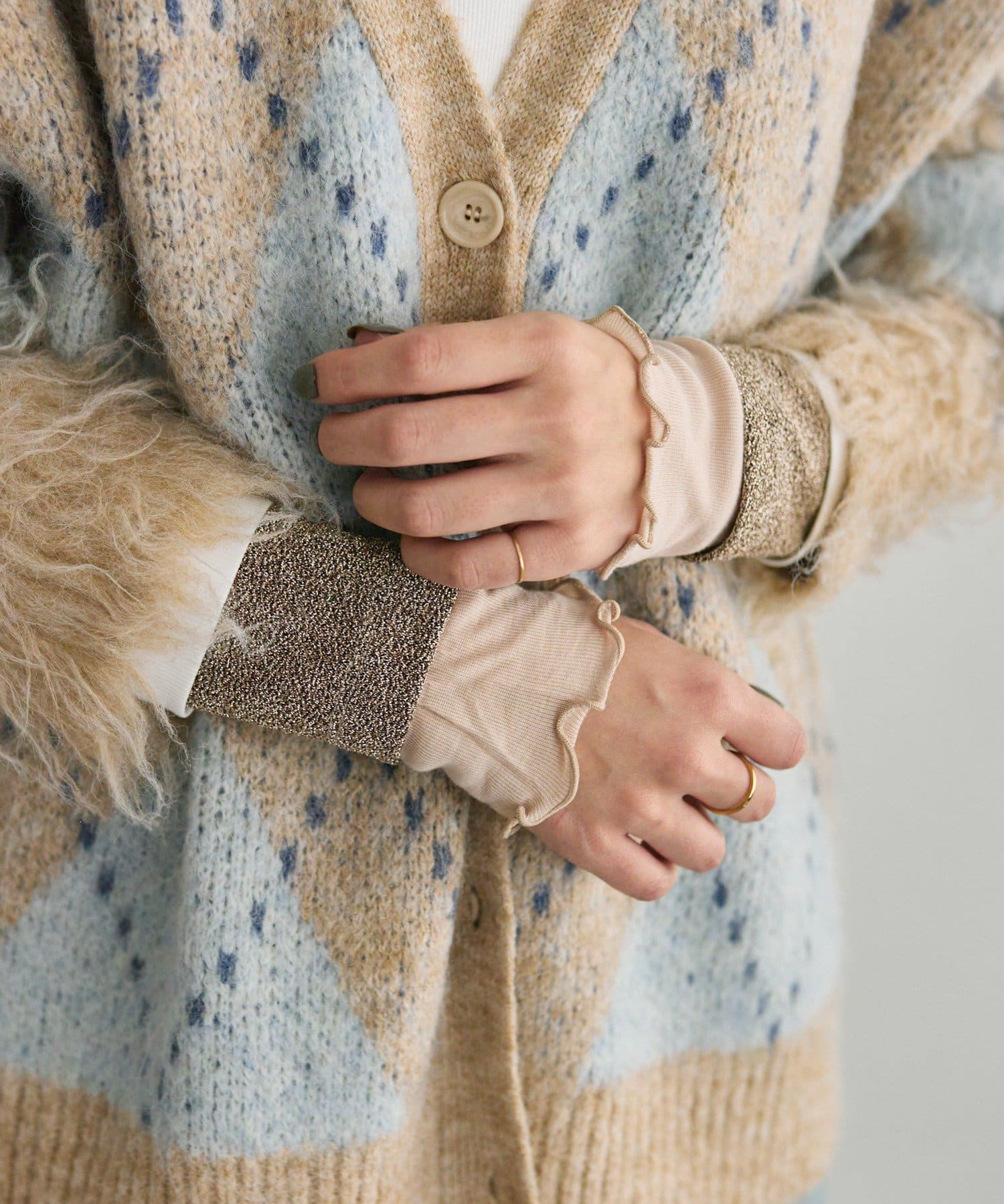 ear PAPILLONNER(イア パピヨネ) リブ袖メロウカットソー【SUM1 STYLE(スミスタイル)】