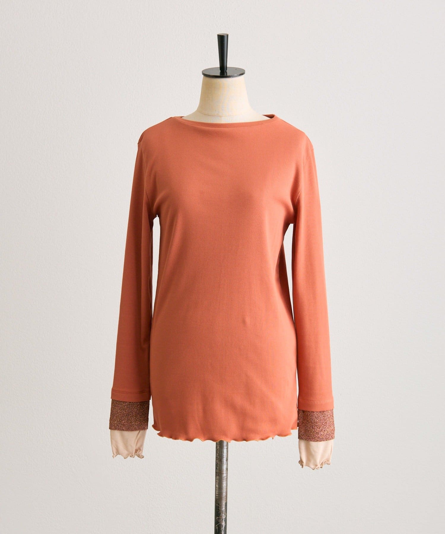 ear PAPILLONNER(イア パピヨネ) リブ袖メロウカットソー【SUM1 STYLE(スミスタイル)】