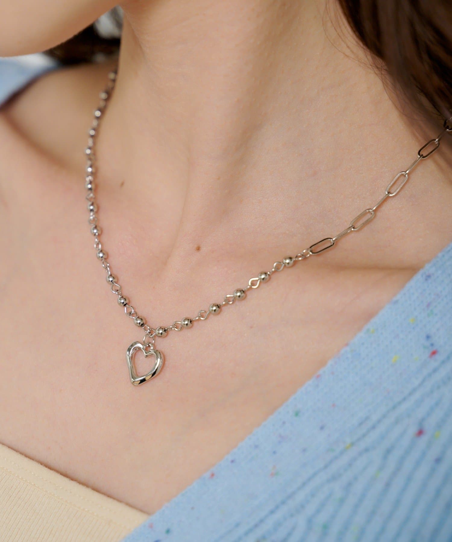 Kastane(カスタネ) 【fiw.】ハートアシメネックレス