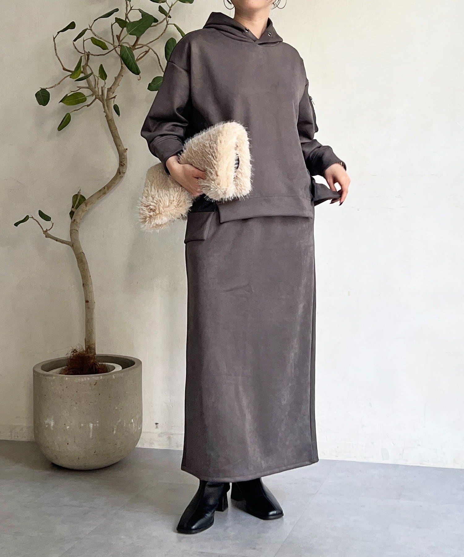 Croisiere(クロジエール) フェイクスエードミリタリーセットアップ