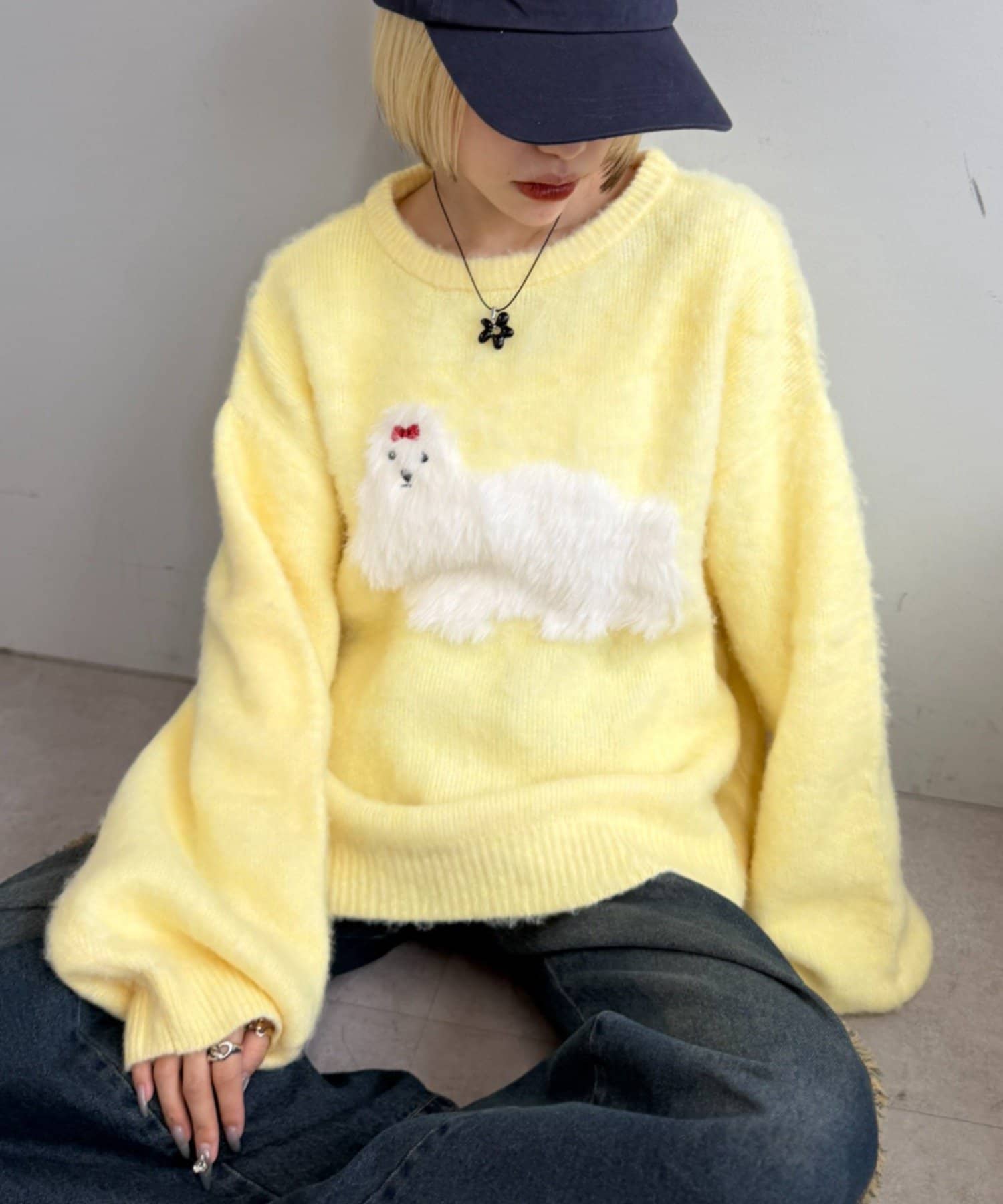 w closet(ダブルクローゼット) シャギーDOGニット