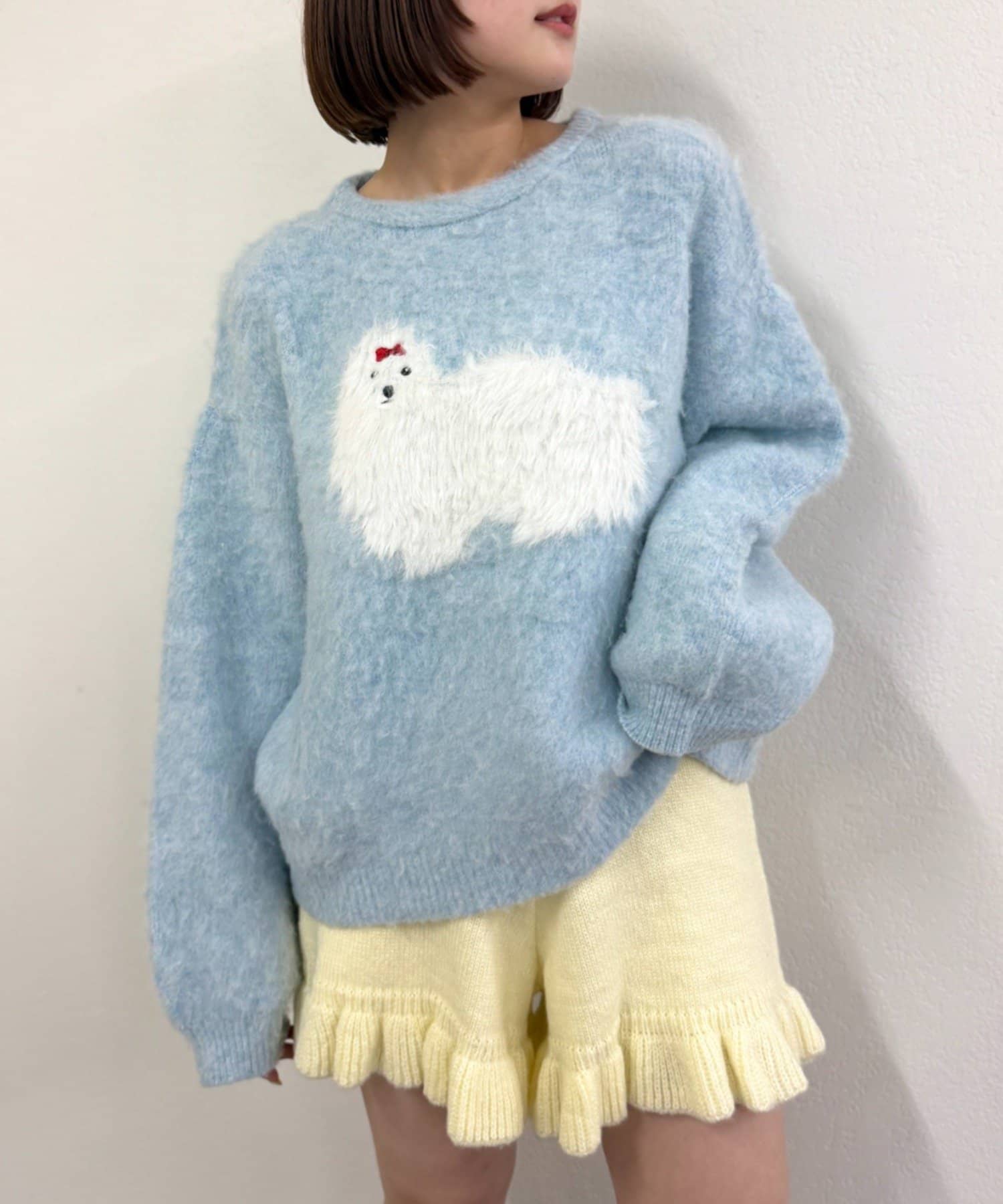 w closet(ダブルクローゼット) シャギーDOGニット