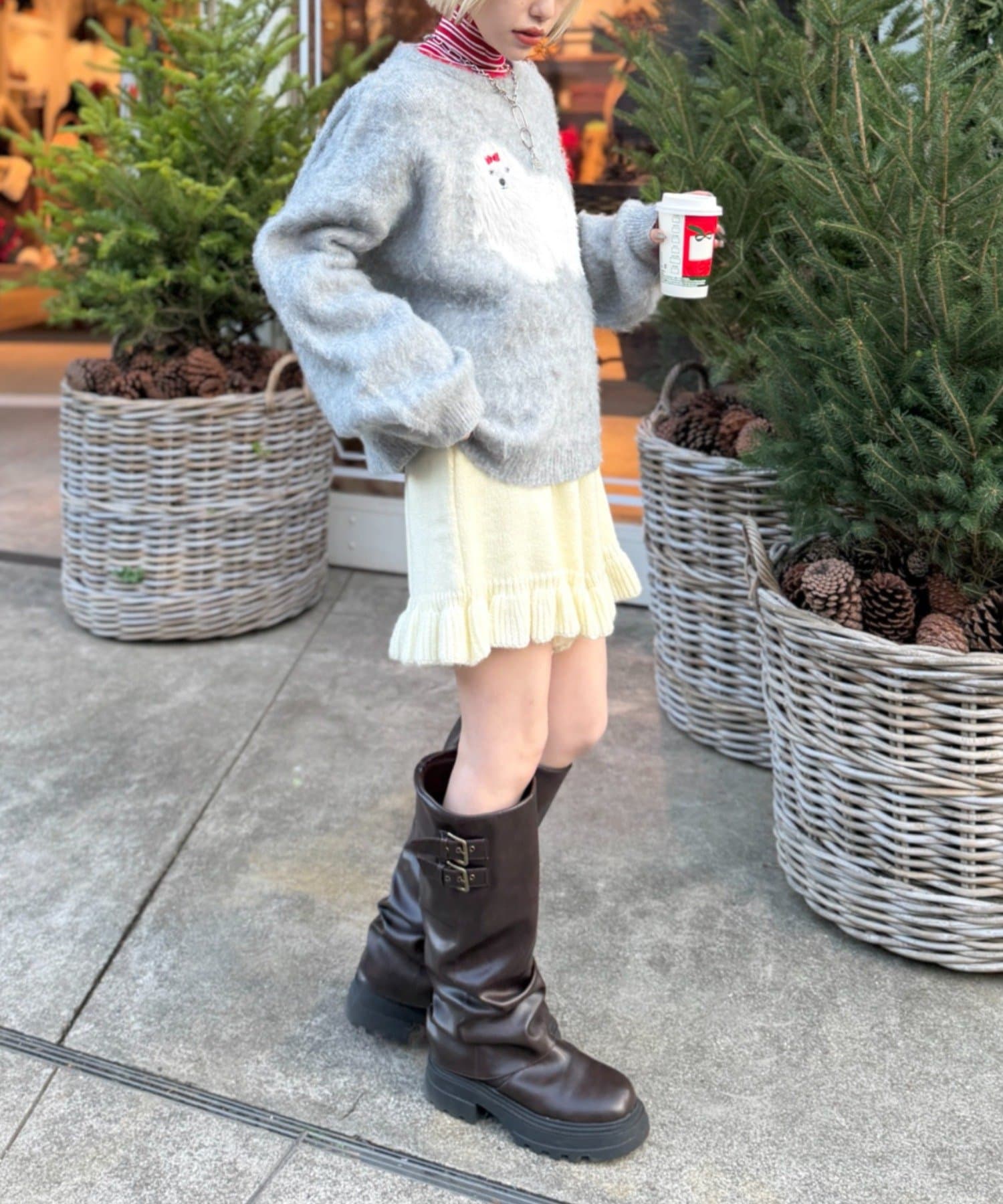 w closet(ダブルクローゼット) シャギーDOGニット