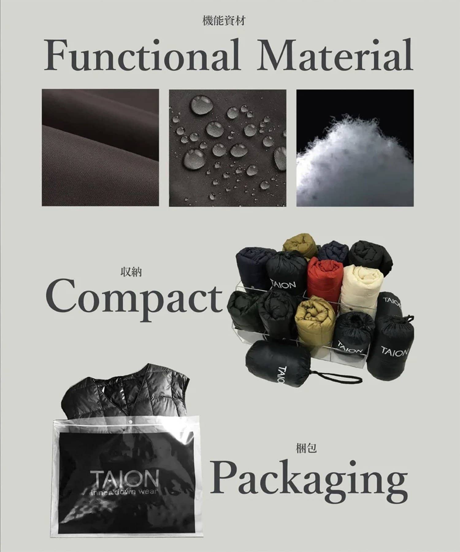 FREDY & GLOSTER(フレディ アンド グロスター) 【TAION/タイオン】ワーク Wジップ ボリュームダウンジャケット