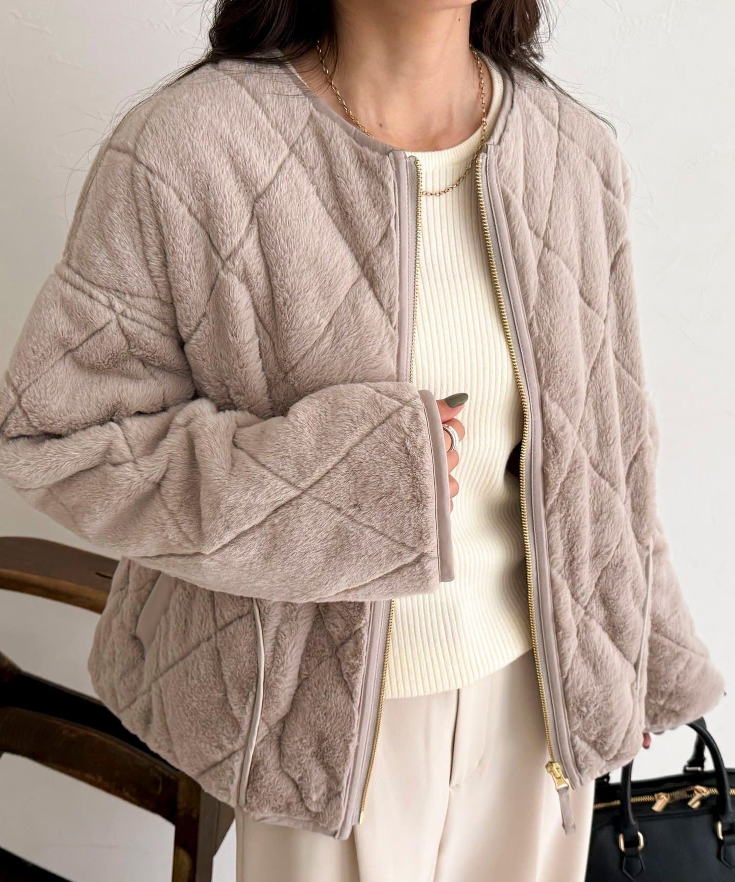 FREDY & GLOSTER(フレディ アンド グロスター) ファーキルトジップコート