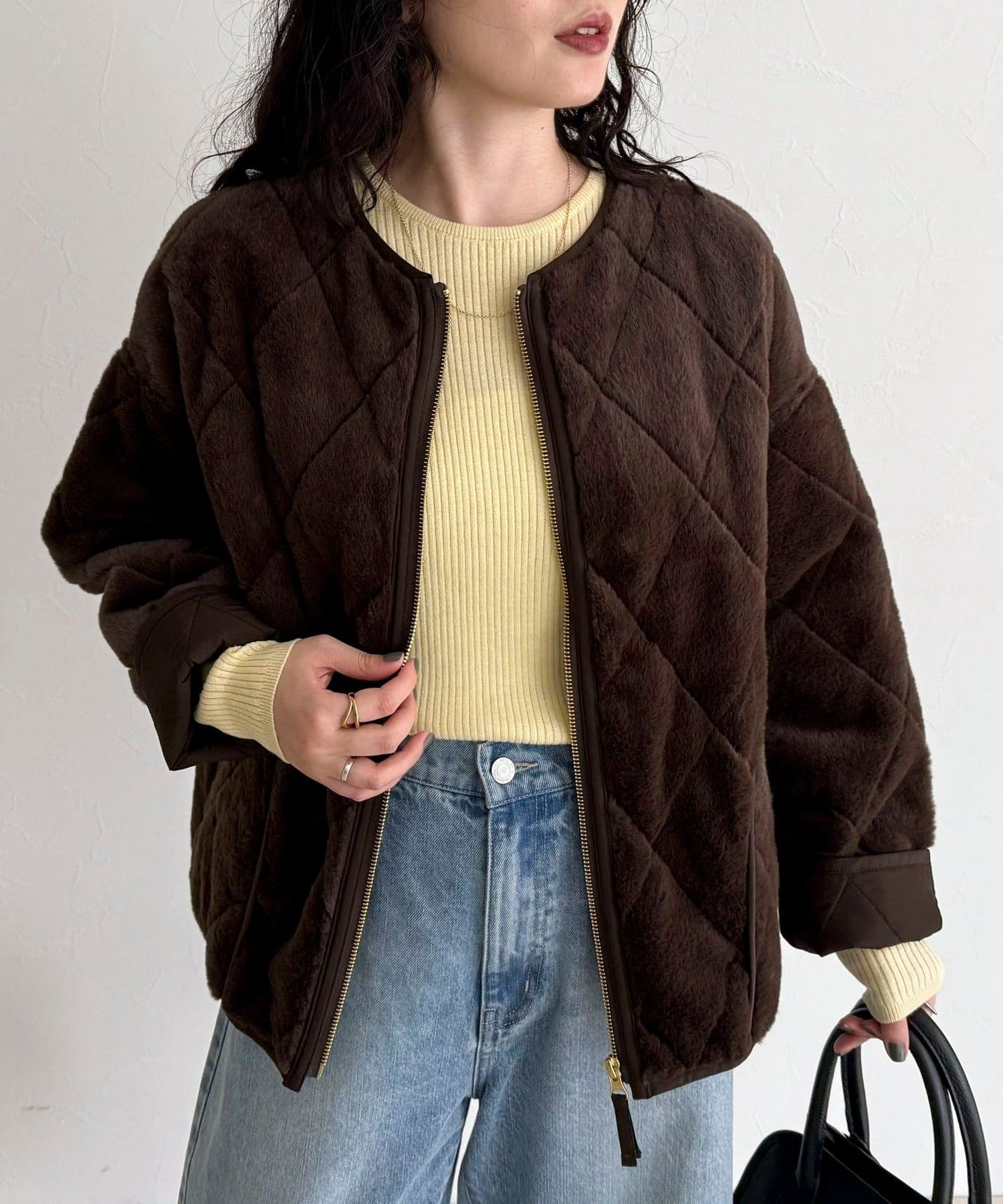 FREDY & GLOSTER(フレディ アンド グロスター) ファーキルトジップコート