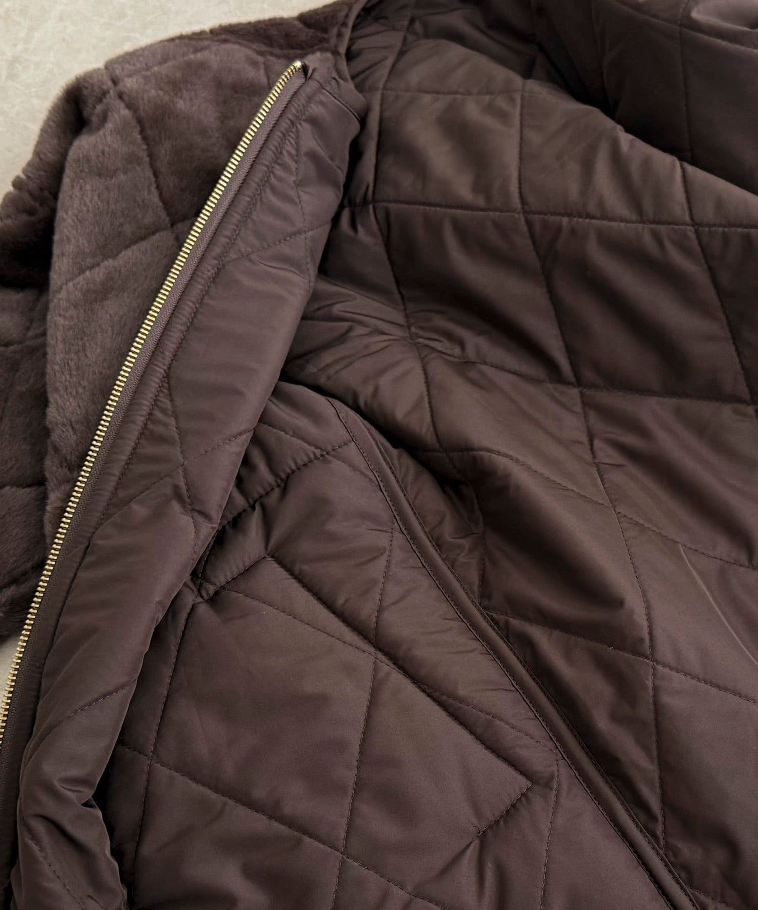 FREDY & GLOSTER(フレディ アンド グロスター) ファーキルトジップコート