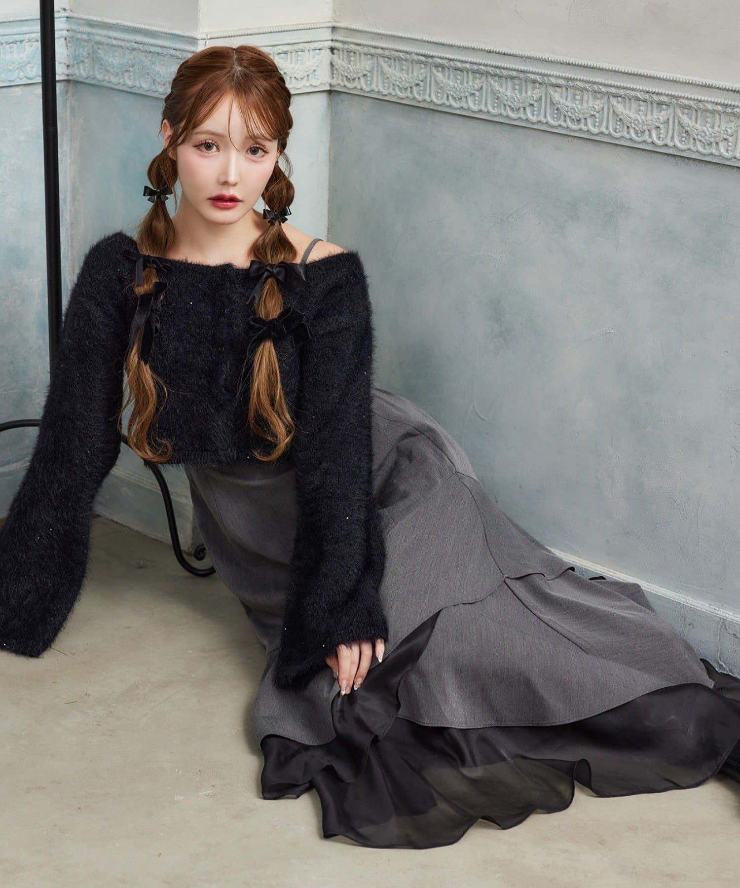 one after another NICE CLAUP(ワンアフターアナザー ナイスクラップ) 【HolidayCollection】ニットSETイレヘムワンピース