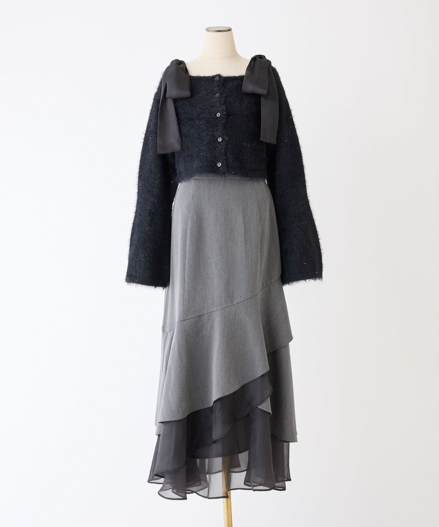 one after another NICE CLAUP(ワンアフターアナザー ナイスクラップ) 【HolidayCollection】ニットSETイレヘムワンピース