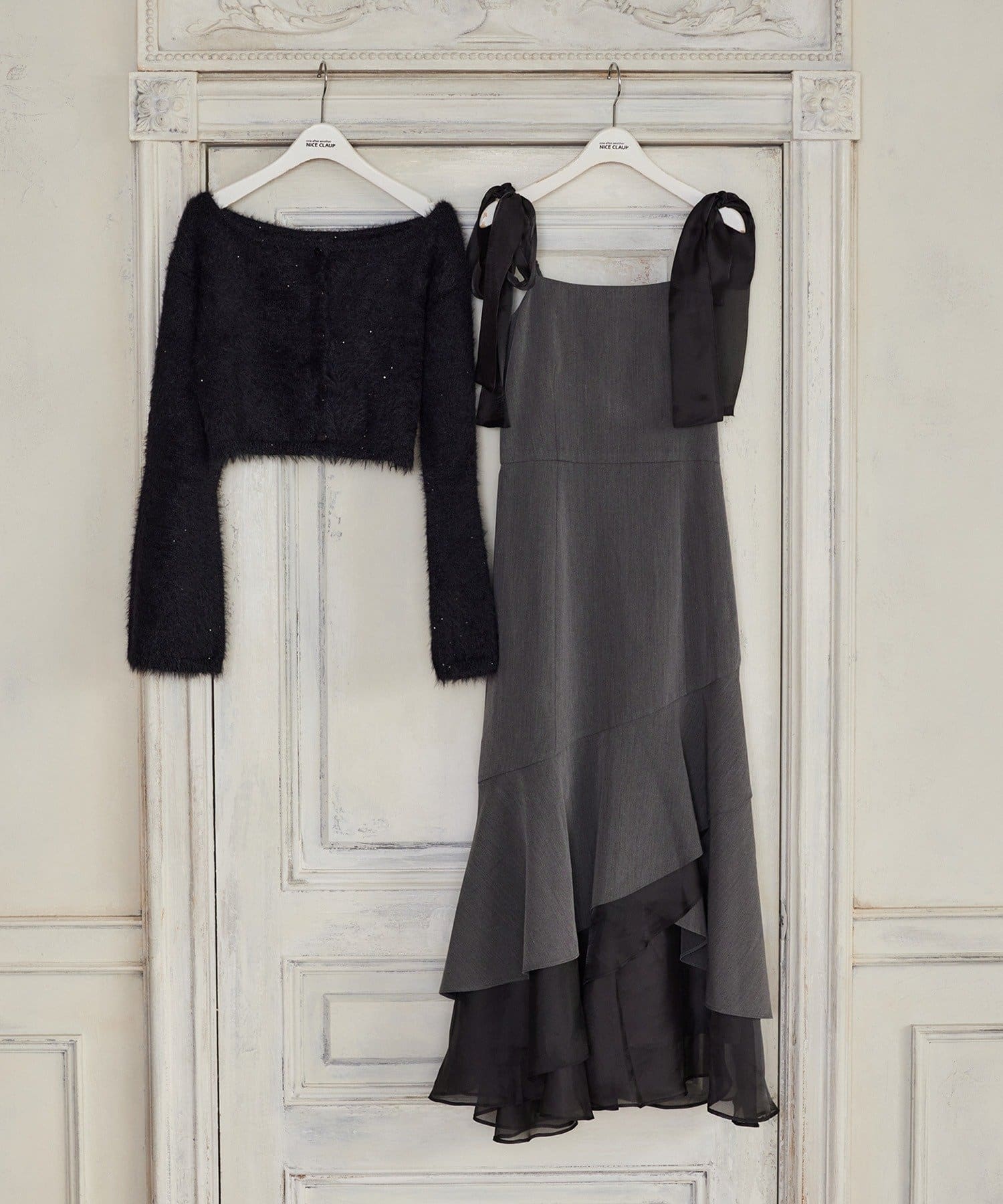 one after another NICE CLAUP(ワンアフターアナザー ナイスクラップ) 【HolidayCollection】ニットSETイレヘムワンピース