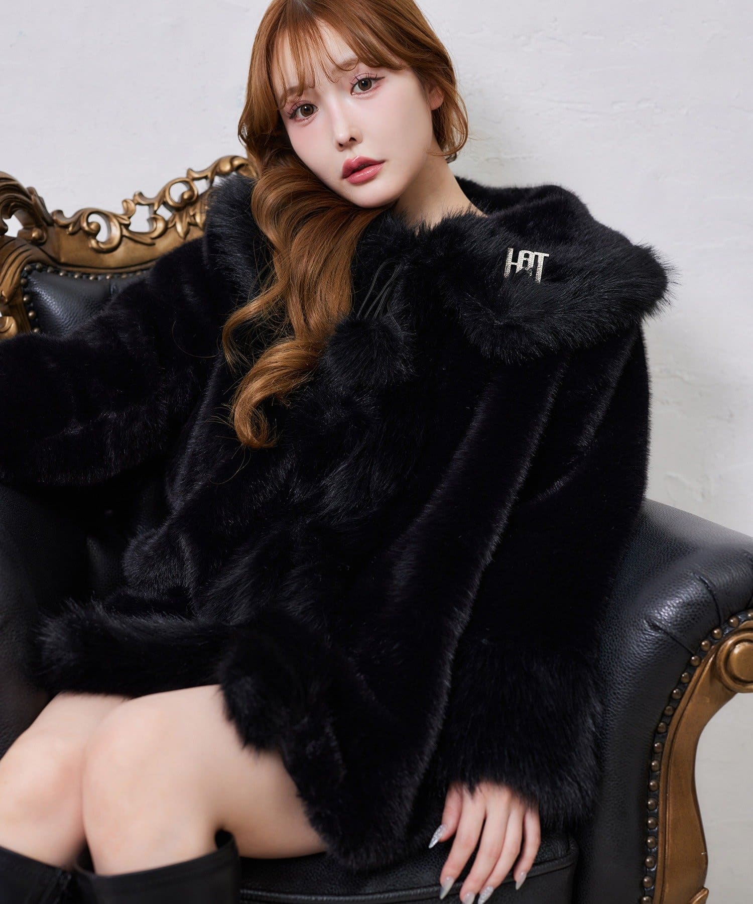 one after another NICE CLAUP(ワンアフターアナザー ナイスクラップ) 【HolidayCollection】衿つきファーミドルコート