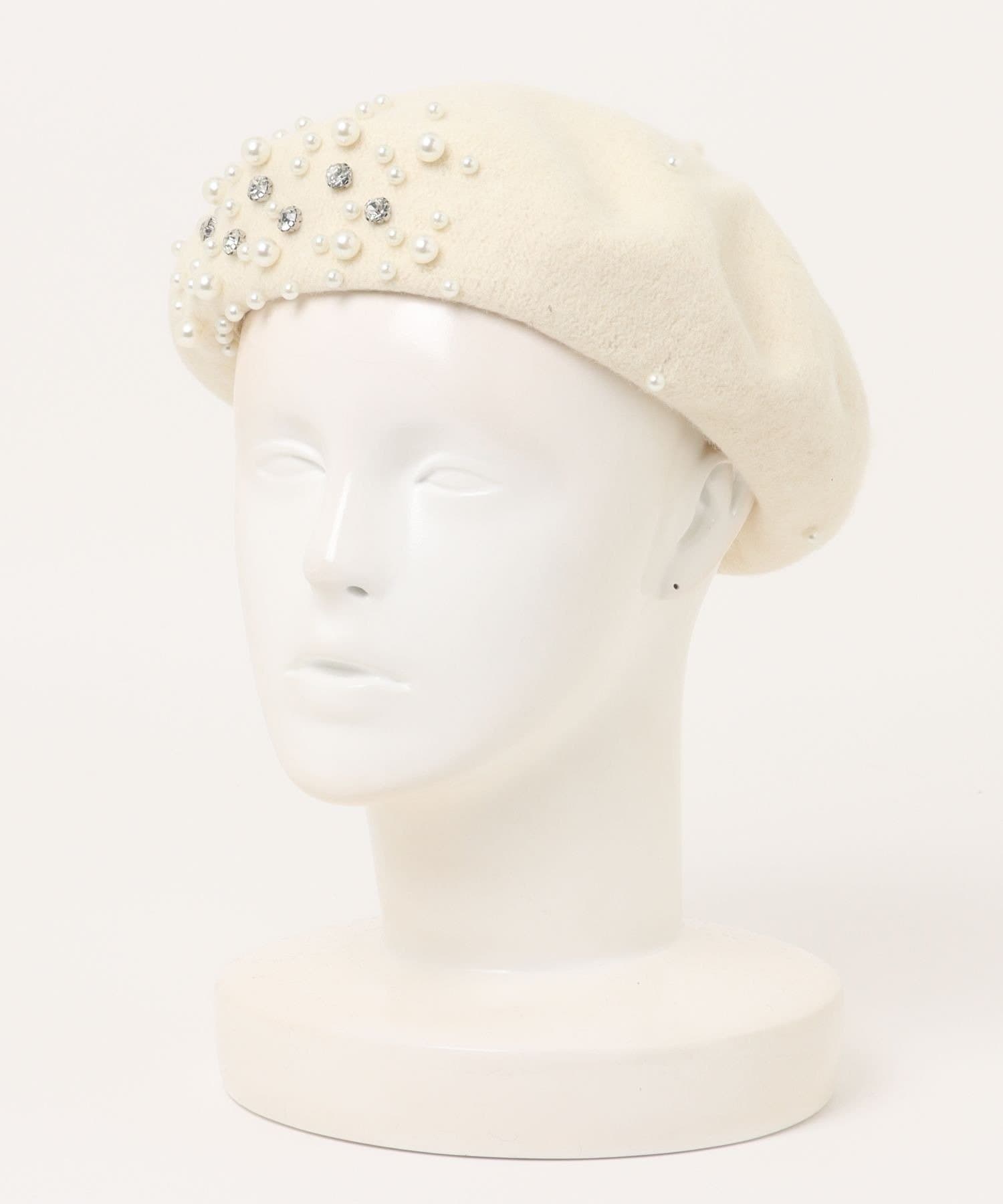 Remind me and forever(リマインドミーアンドフォーエバー) パール＆ビジュー付ベレー帽
