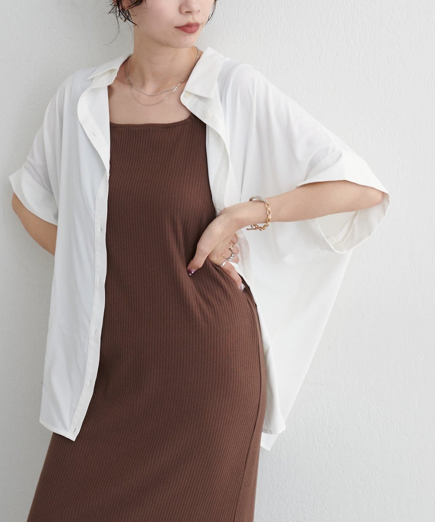 NICE CLAUP / OLIVE des OLIVE OUTLET(ナイスクラップ  / オリーブ デ オリーブ アウトレット) 【LARUTA】２ＷＡＹハーフスリーブシャツ