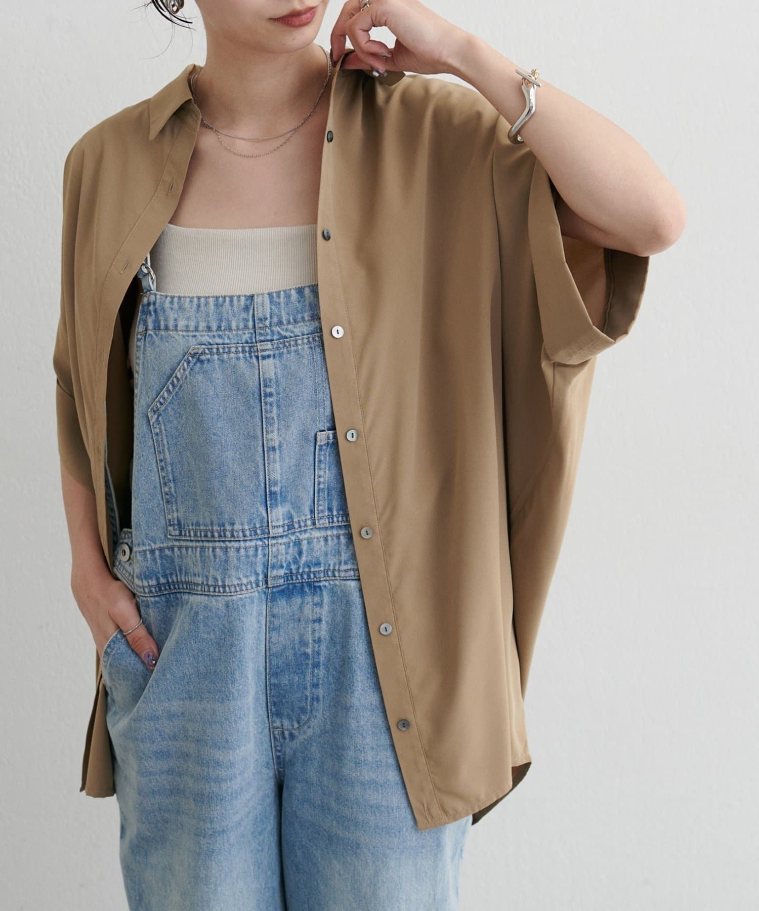 NICE CLAUP / OLIVE des OLIVE OUTLET(ナイスクラップ  / オリーブ デ オリーブ アウトレット) 【LARUTA】２ＷＡＹハーフスリーブシャツ