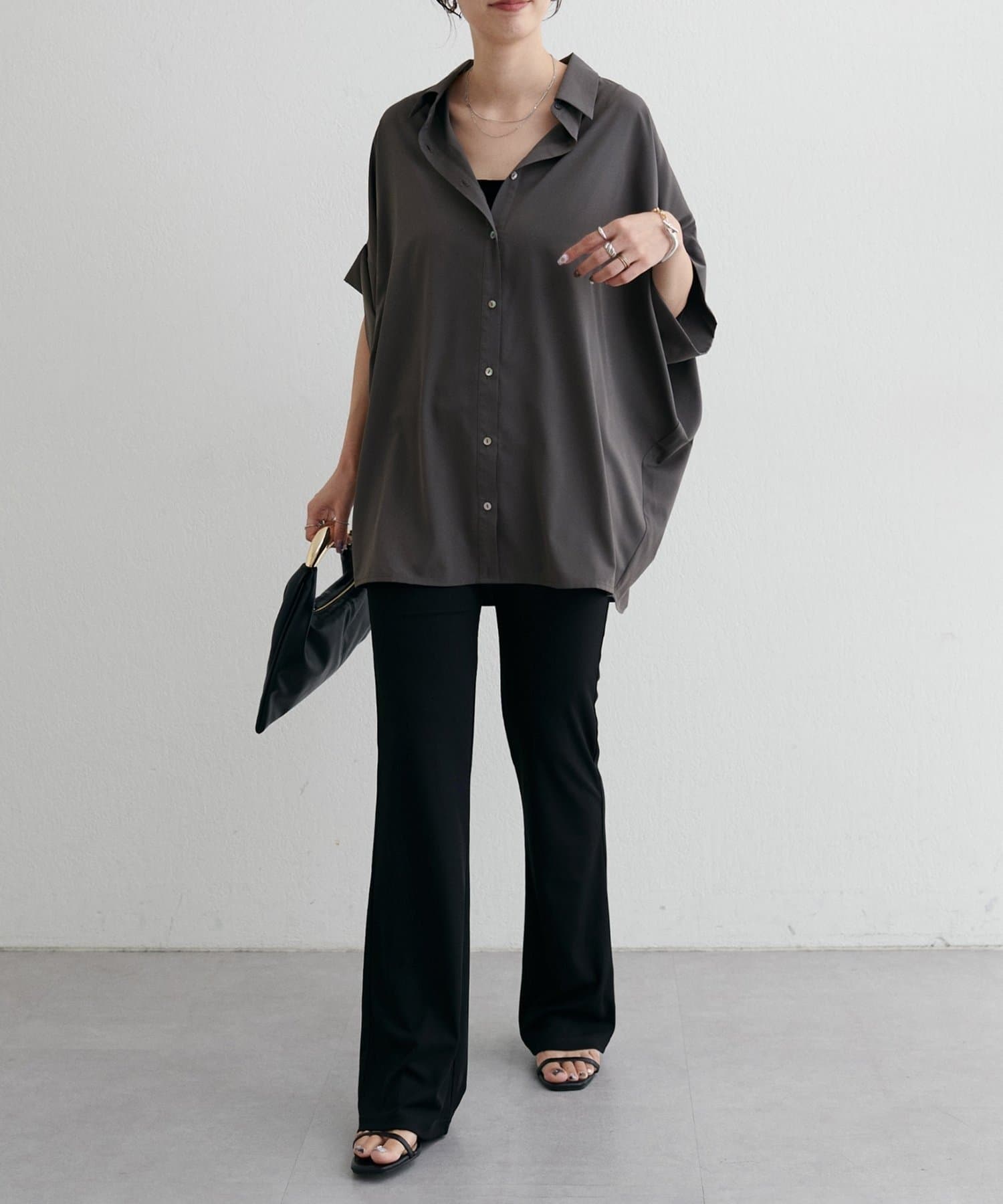 NICE CLAUP / OLIVE des OLIVE OUTLET(ナイスクラップ  / オリーブ デ オリーブ アウトレット) 【LARUTA】２ＷＡＹハーフスリーブシャツ