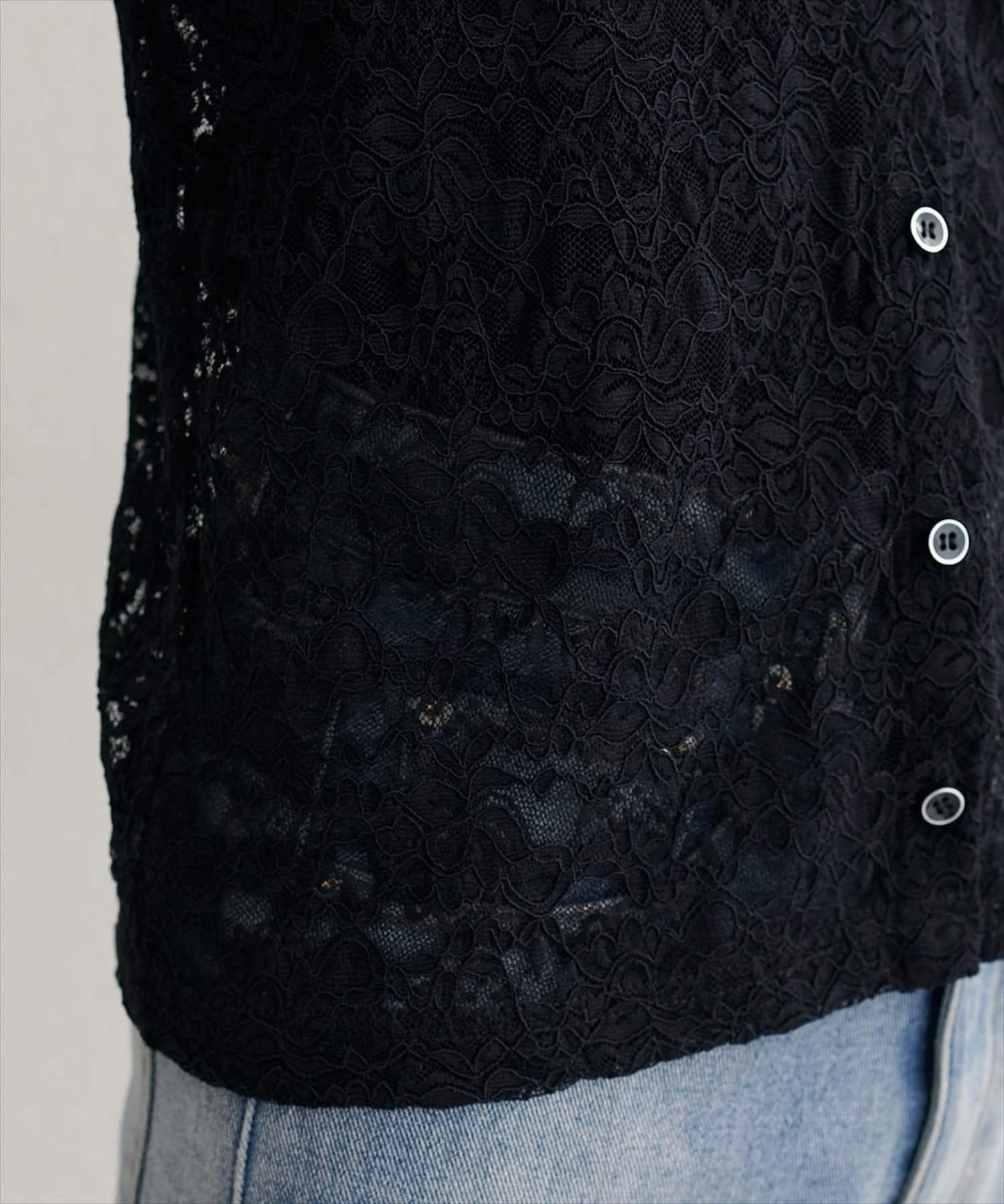 NICE CLAUP / OLIVE des OLIVE OUTLET(ナイスクラップ  / オリーブ デ オリーブ アウトレット) 【natural couture】衿付きレースカーデ