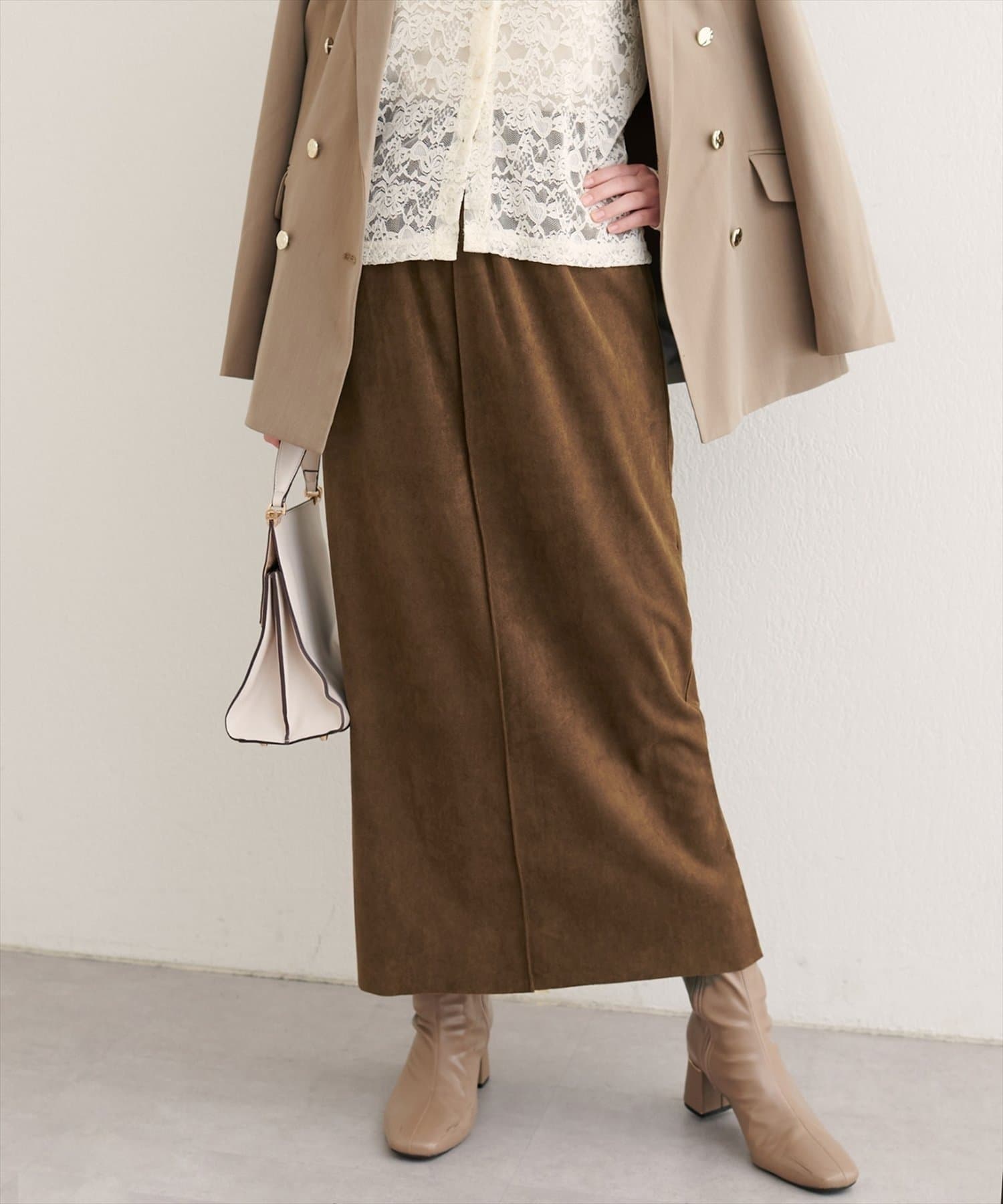 NICE CLAUP / OLIVE des OLIVE OUTLET(ナイスクラップ  / オリーブ デ オリーブ アウトレット) 【natural couture】マルチウェイカットスウェードスカート