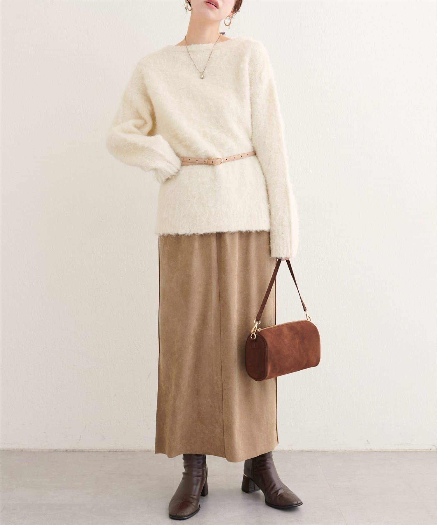 NICE CLAUP / OLIVE des OLIVE OUTLET(ナイスクラップ  / オリーブ デ オリーブ アウトレット) 【natural couture】マルチウェイカットスウェードスカート