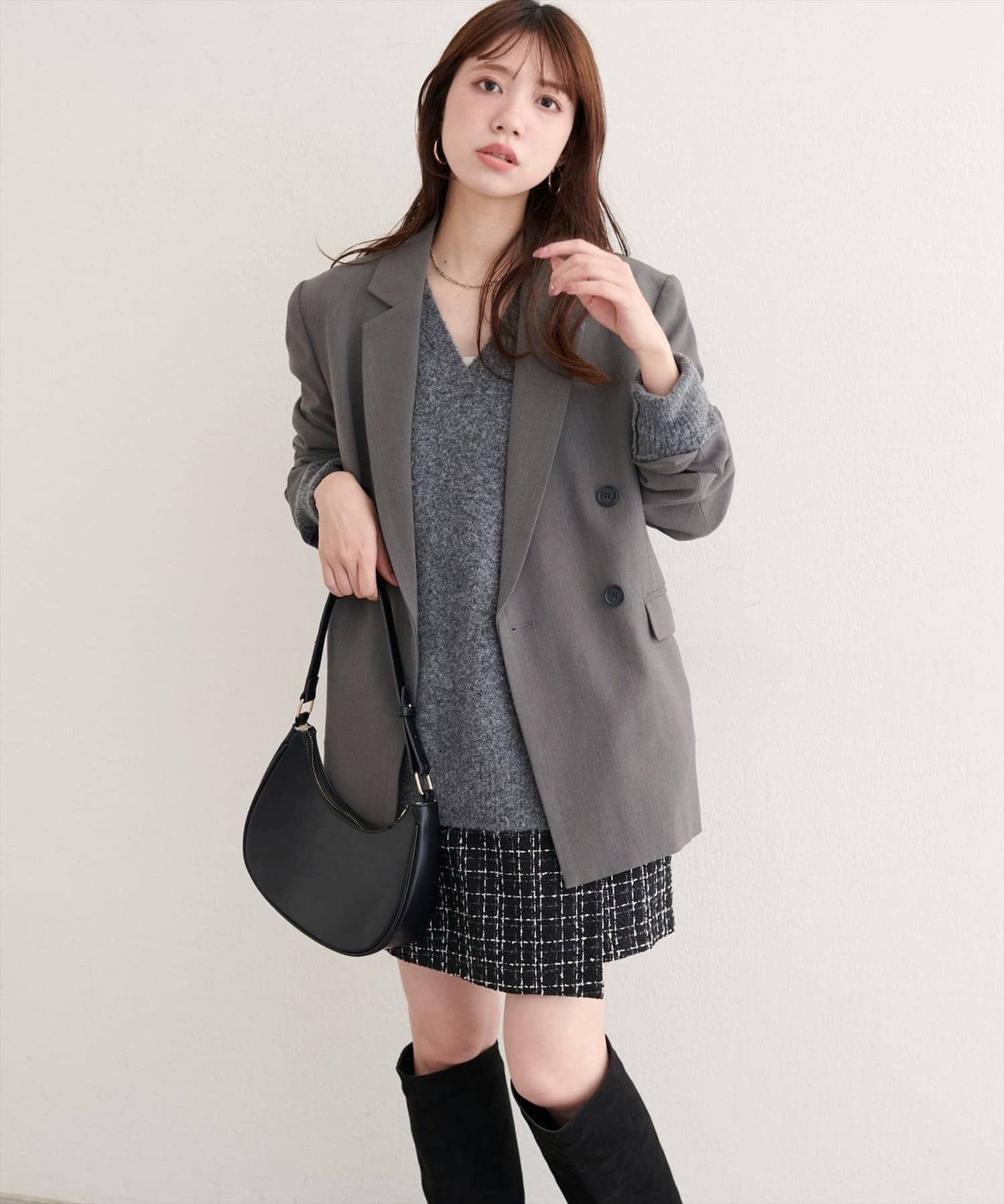 NICE CLAUP / OLIVE des OLIVE OUTLET(ナイスクラップ  / オリーブ デ オリーブ アウトレット) 【natural couture】ベルト付きロングテーラージャケット