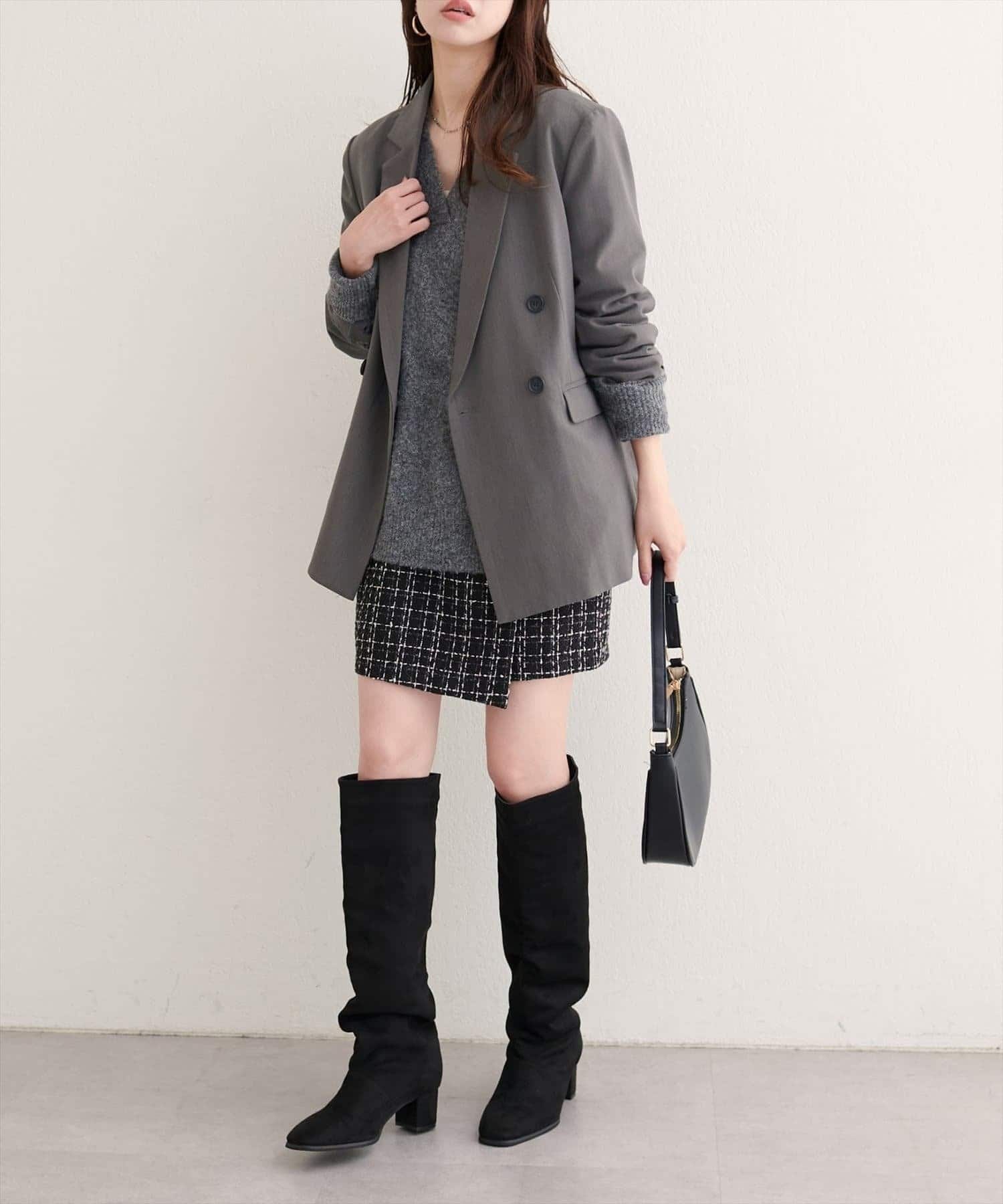 NICE CLAUP / OLIVE des OLIVE OUTLET(ナイスクラップ  / オリーブ デ オリーブ アウトレット) 【natural couture】ベルト付きロングテーラージャケット