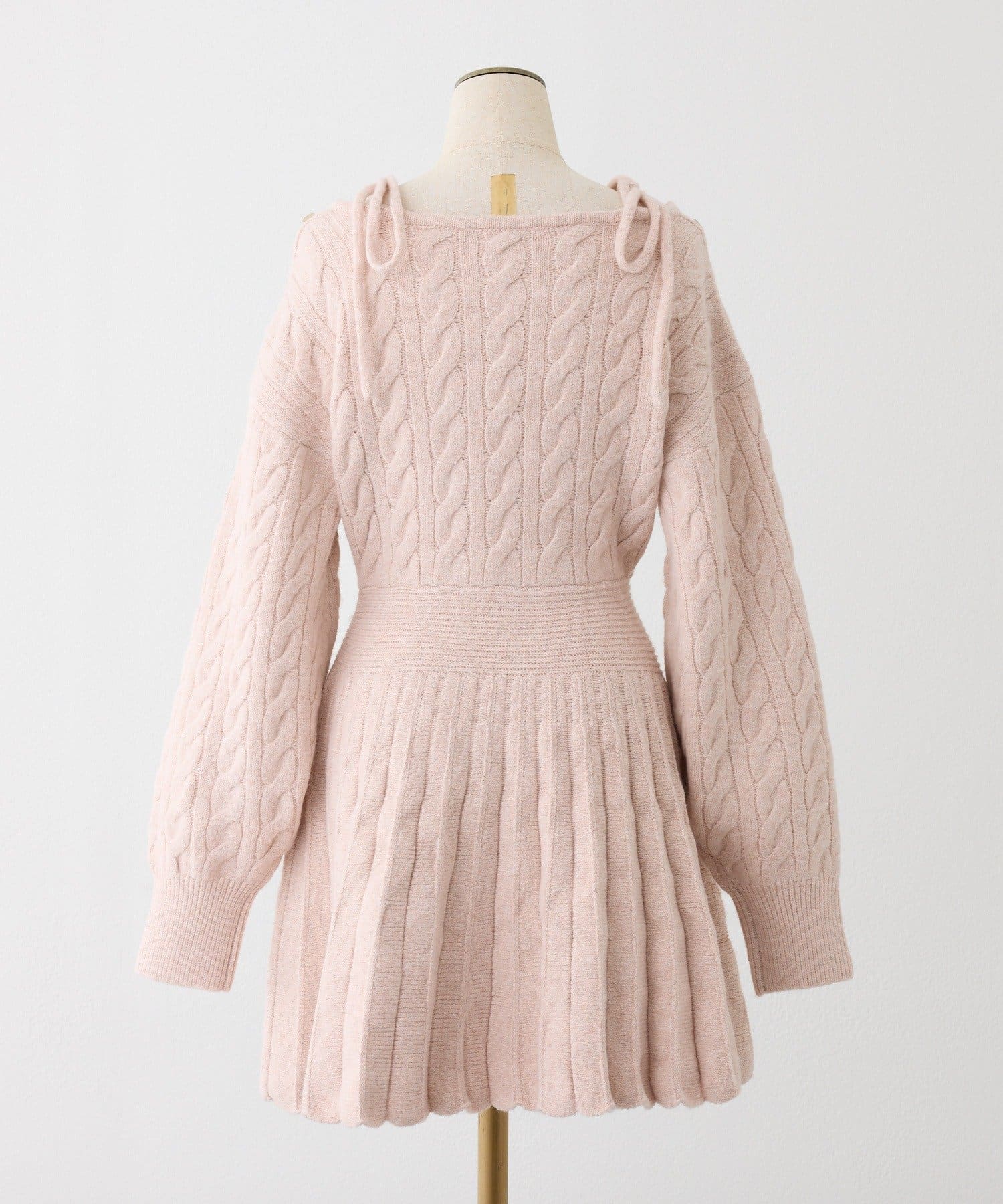 one after another NICE CLAUP(ワンアフターアナザー ナイスクラップ) 【HolidayCollection】ケーブルニットミニワンピ