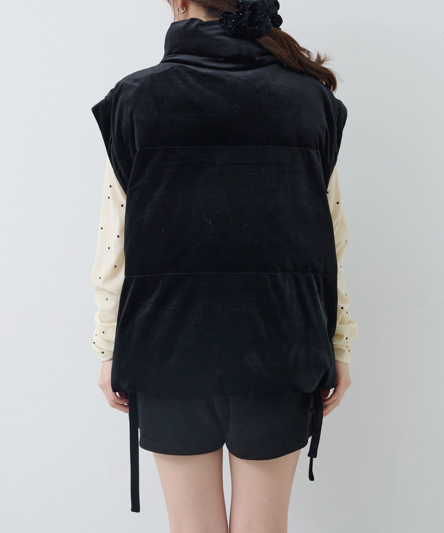 Kastane(カスタネ) 【袖取り外し可】ベロアパディングブルゾン