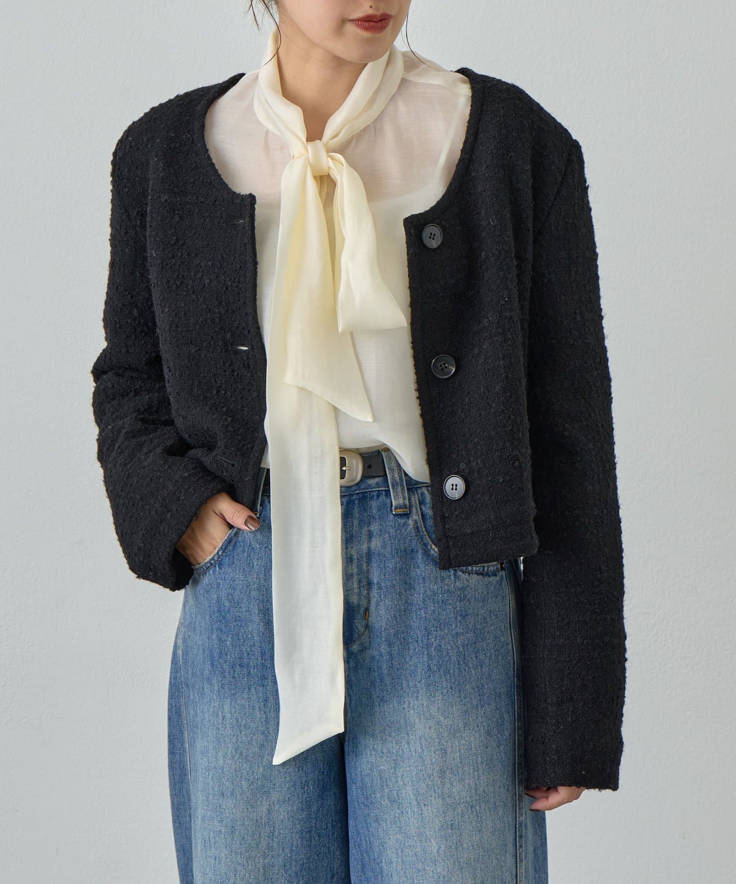 SHENERY(シーナリー) Uネックショートジャケット