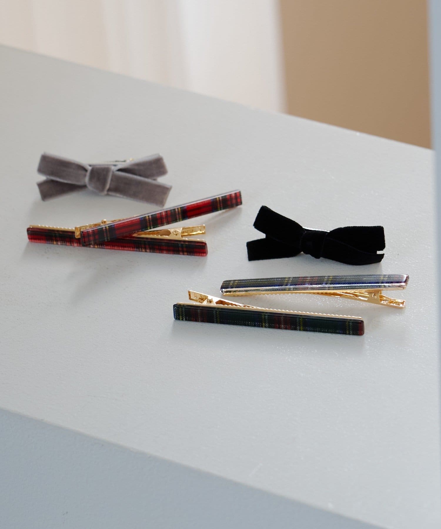 Kastane(カスタネ) 【fiw.】チェックヘアピン&ベロアピンSET