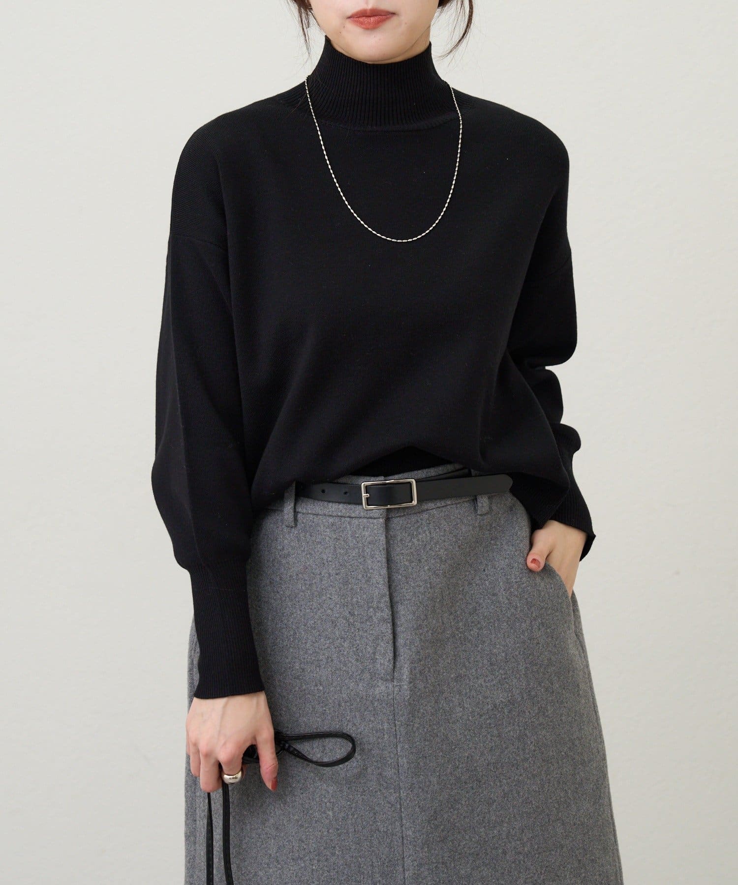 SHENERY(シーナリー) 総針ハイネックニット