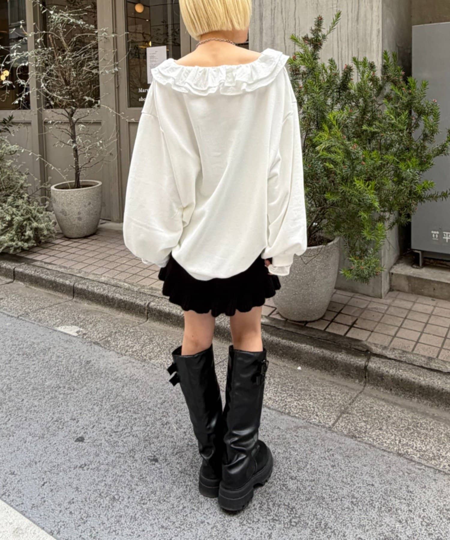 w closet(ダブルクローゼット) 【オリジナルタグ付き】【柔らかく暖かい】フリルニットショートパンツ