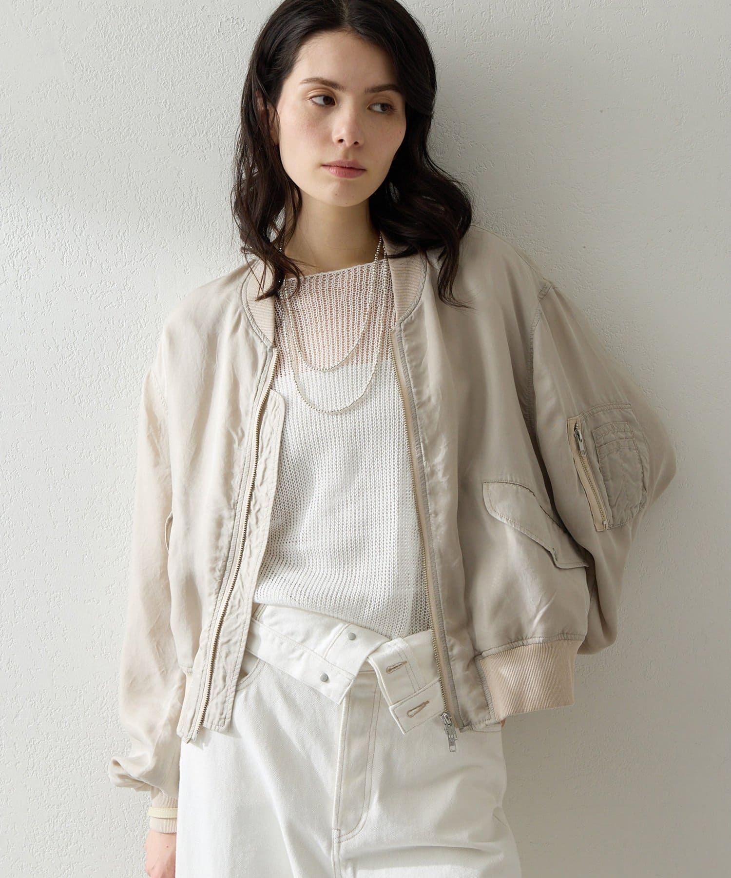 Whim Gazette(ウィム ガゼット) シルキーキュプラブルゾン