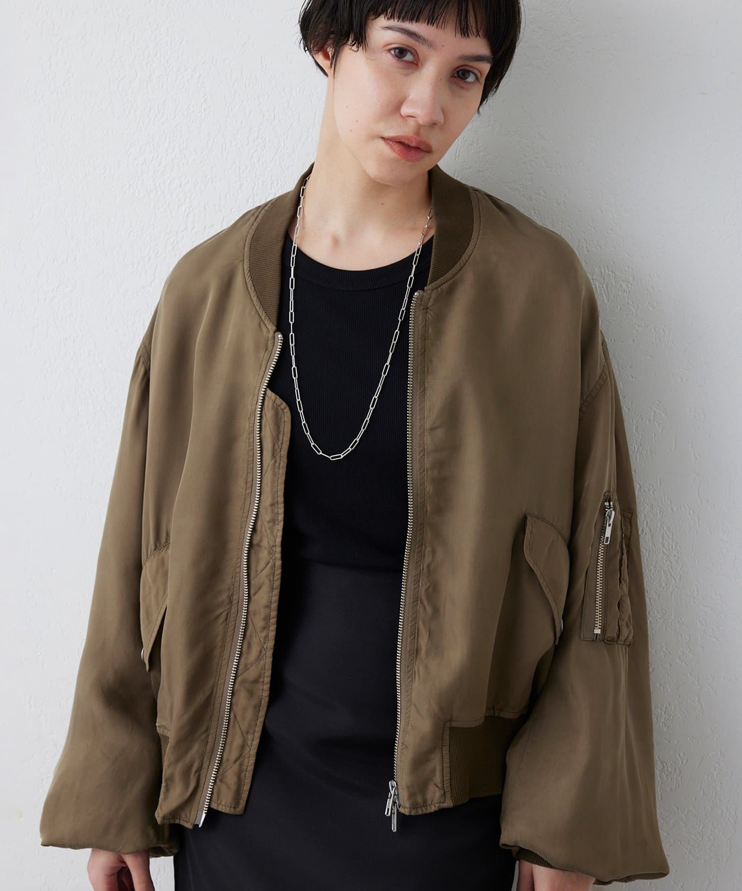 Whim Gazette(ウィム ガゼット) シルキーキュプラブルゾン