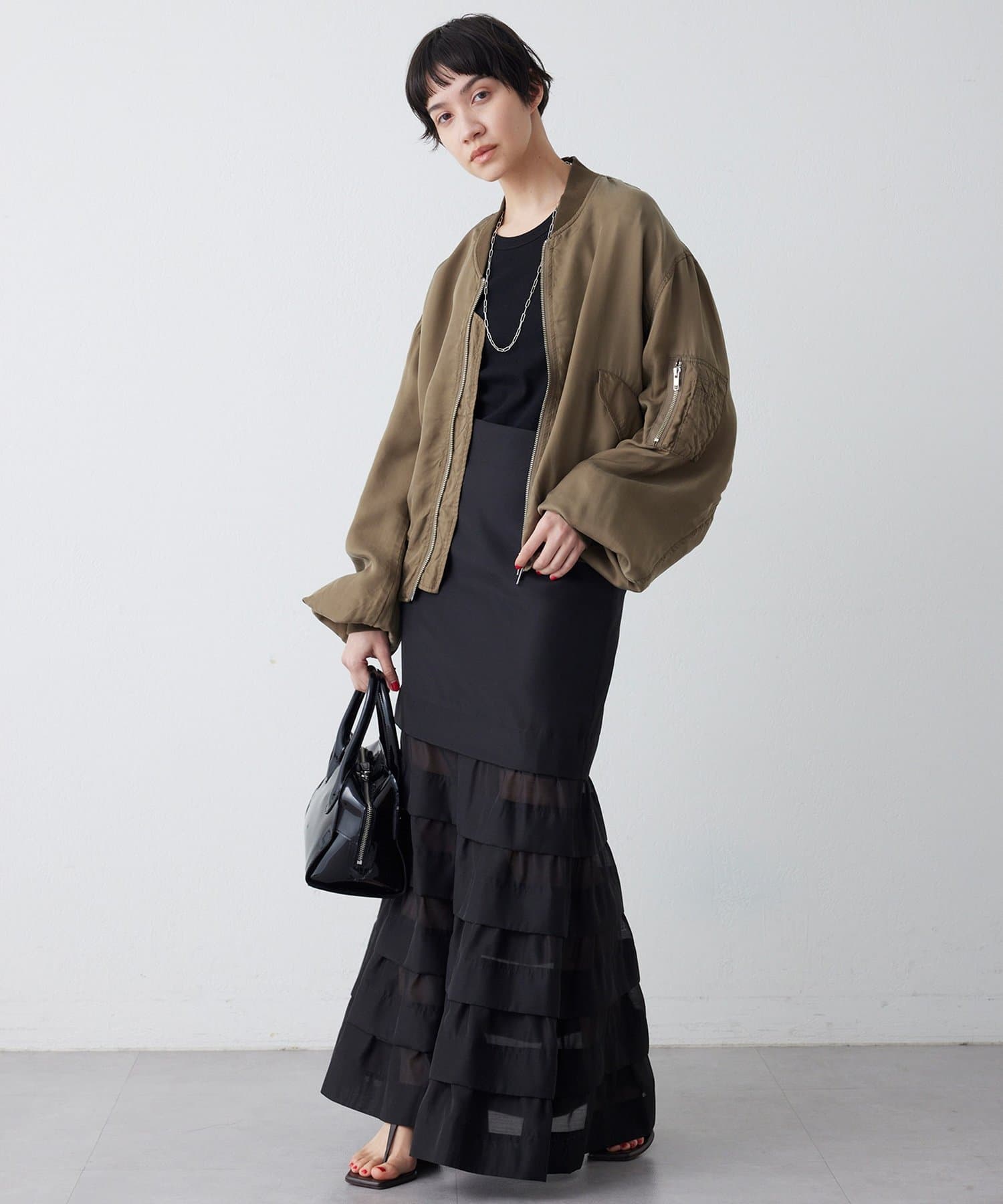 Whim Gazette(ウィム ガゼット) シルキーキュプラブルゾン