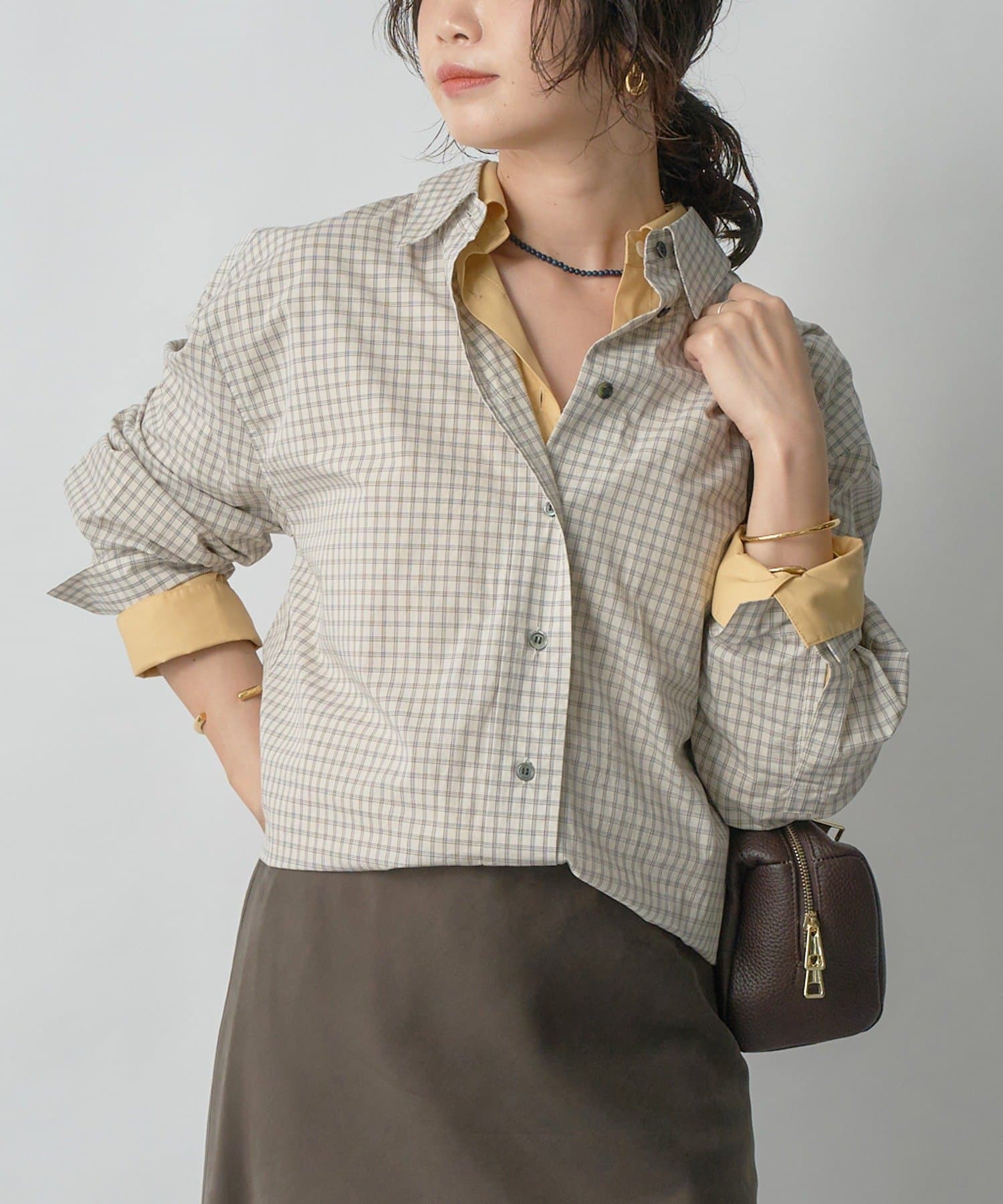 OUTLET(アウトレット) 【RIVE DROITE】ヴィンテージライクコットンチェックシャツ