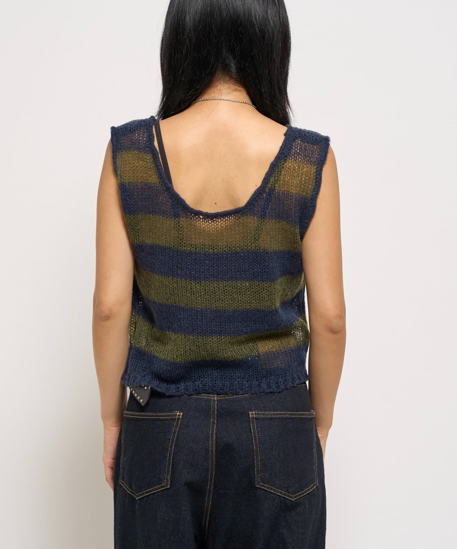 OUTLET(アウトレット) 【WHO'S WHO gallery】ワイドボーダーニットベスト