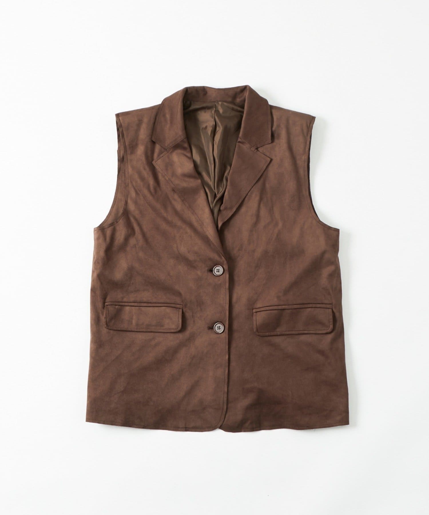 OUTLET(アウトレット) 【WHO'S WHO gallery】フェイクスウェードテーラードジレ