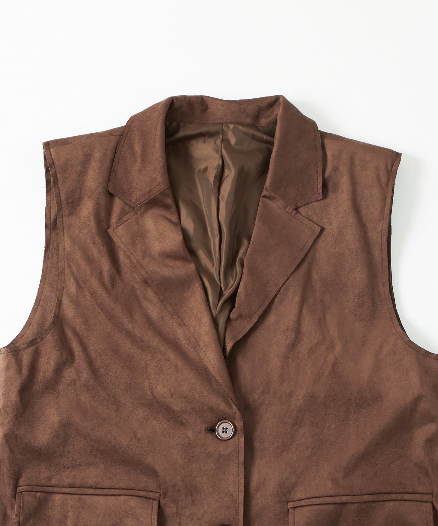 OUTLET(アウトレット) 【WHO'S WHO gallery】フェイクスウェードテーラードジレ