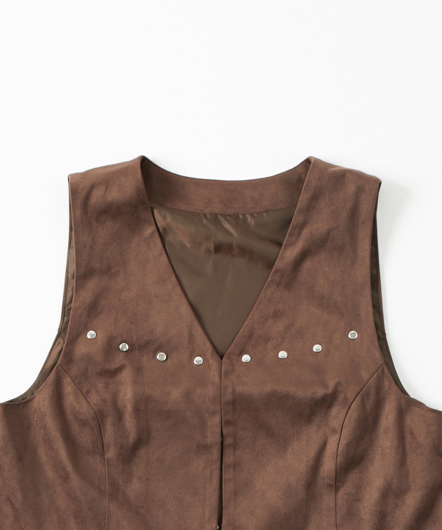 OUTLET(アウトレット) 【WHO'S WHO gallery】フェイクスウェードコンパクトジレ