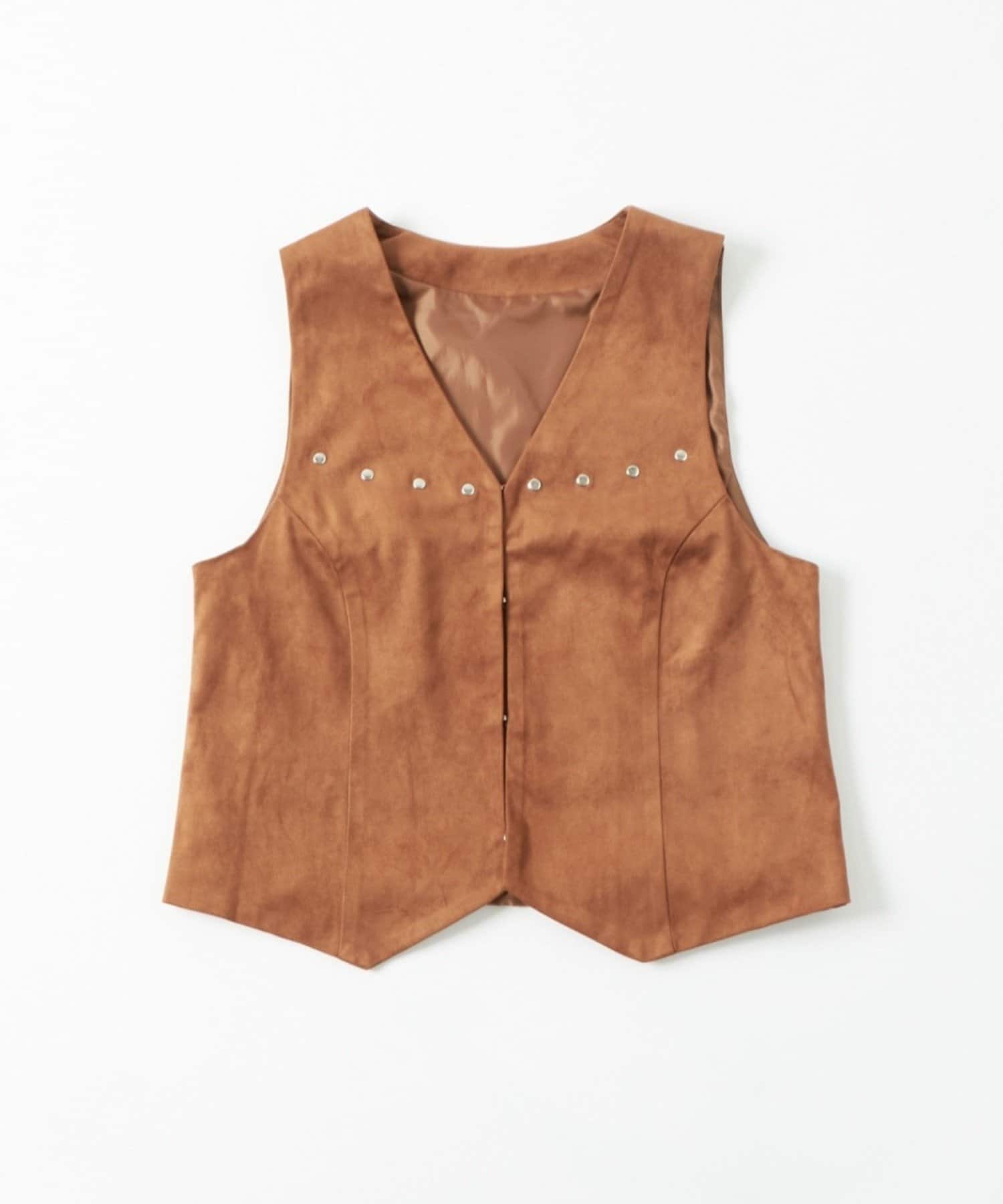 OUTLET(アウトレット) 【WHO'S WHO gallery】フェイクスウェードコンパクトジレ