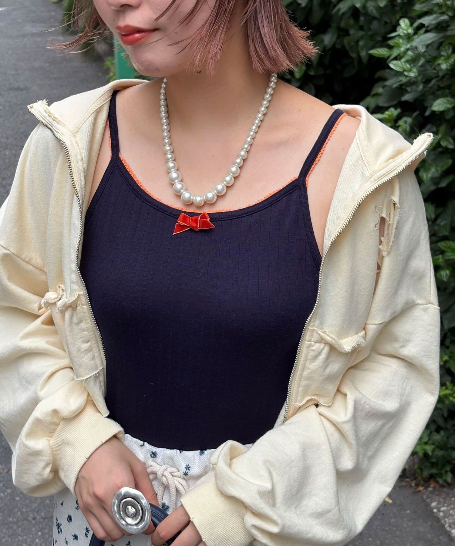 OUTLET(アウトレット) 【Ciaopanic】H.Sカップ付きベロアリボンキャミ